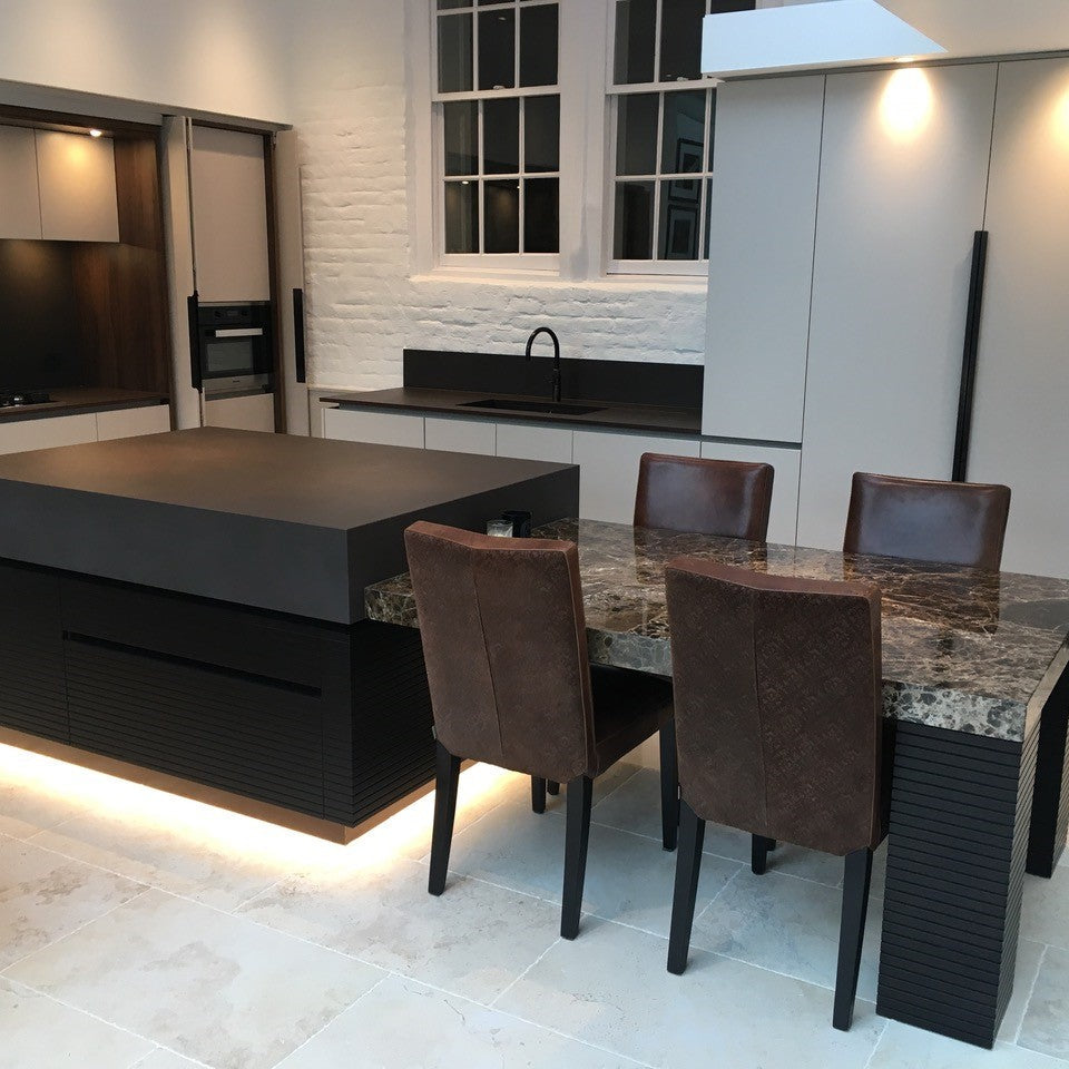 Long Kitchen Edge Pulls in Dark Bronze