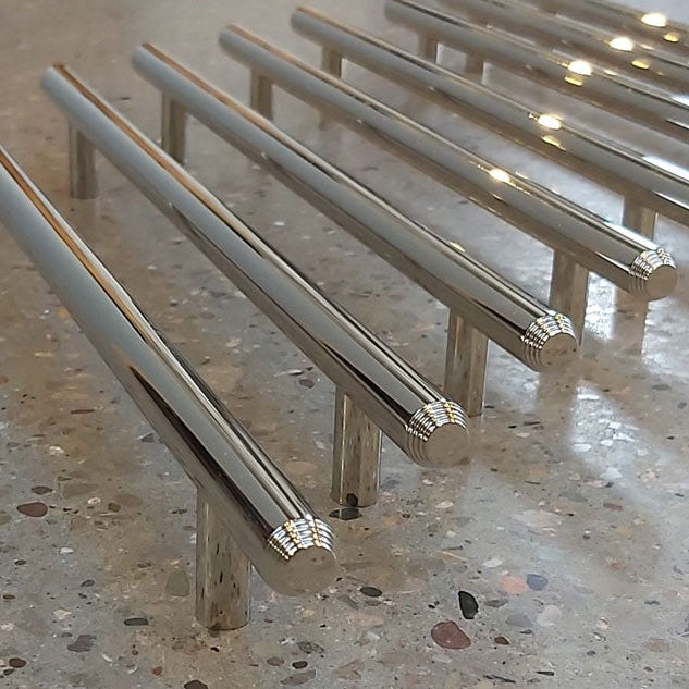 Art Deco Cabinet Handles in Polished Nickel