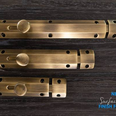 Atlantic Solid Brass Surface Door Bolt 6"