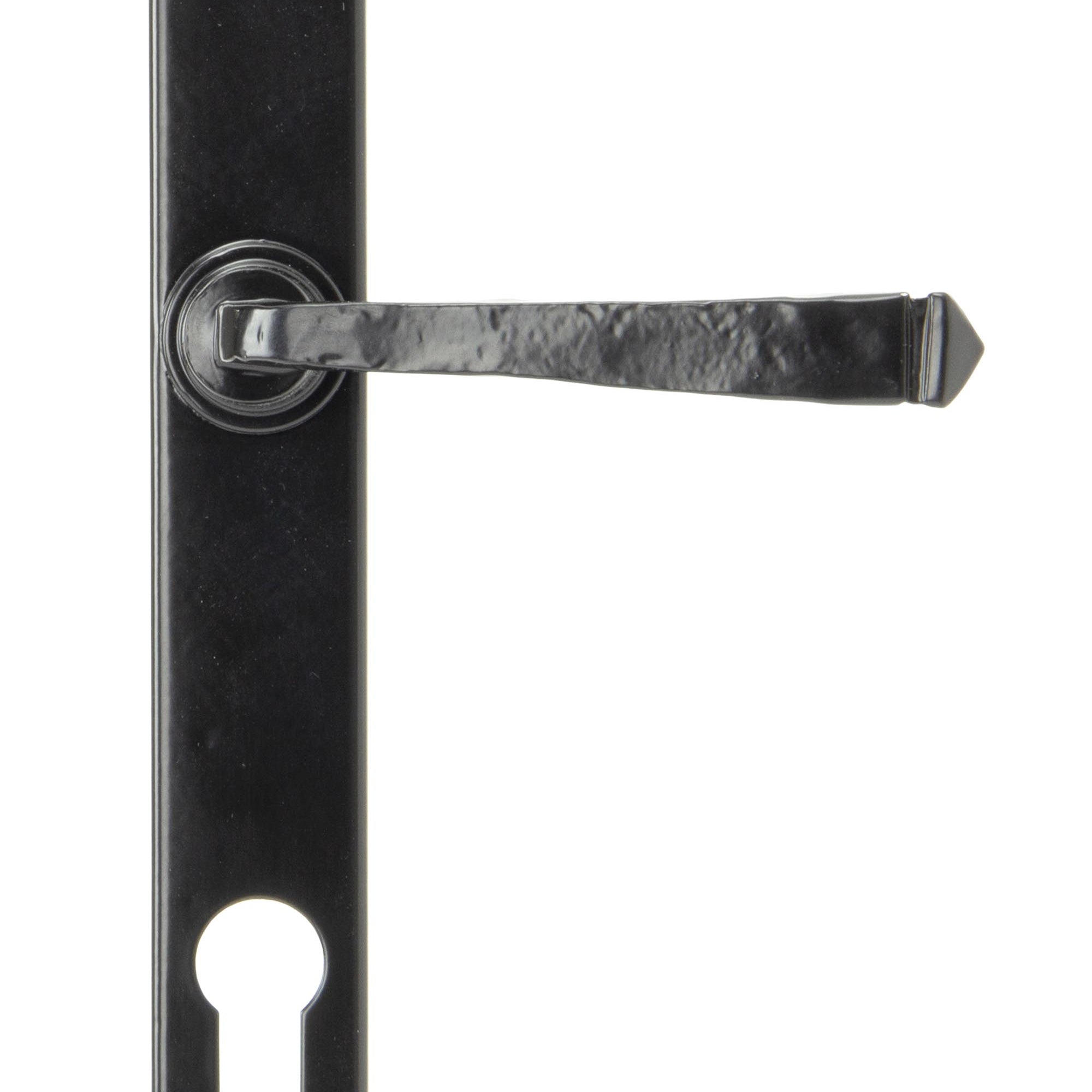 From The Anvil's Black Avon Slimline Lever Espag. Lock Set