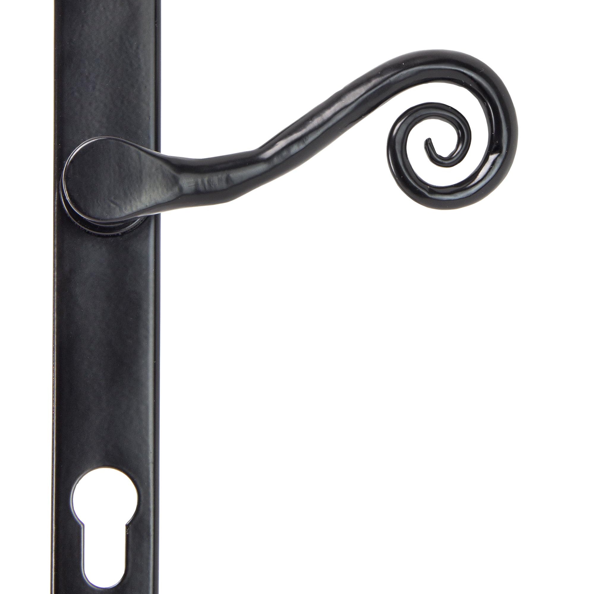 From The Anvil's Black Monkeytail Slimline Lever Espag. Lock Set