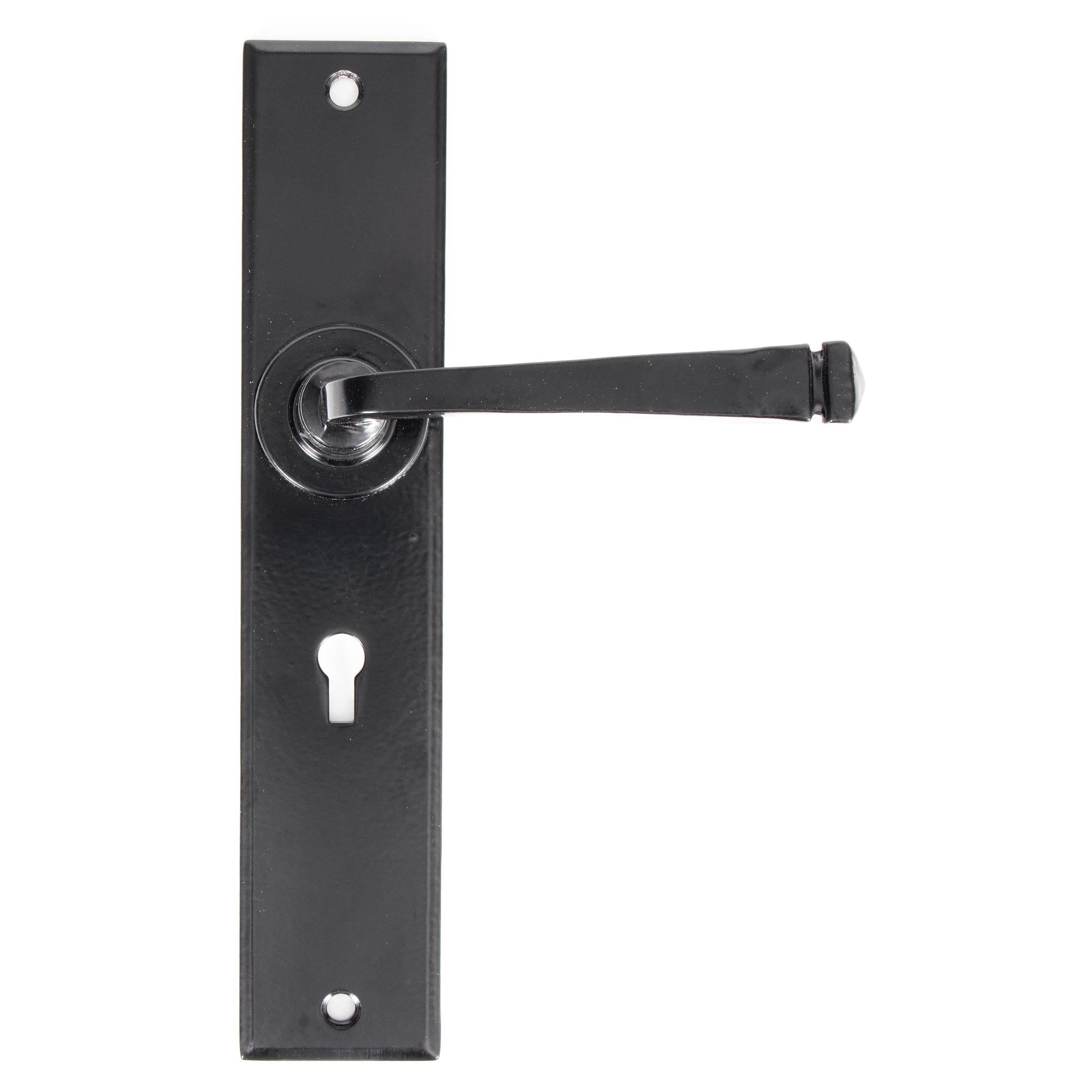 From The Anvil's Black Large Avon Lever Lock Set