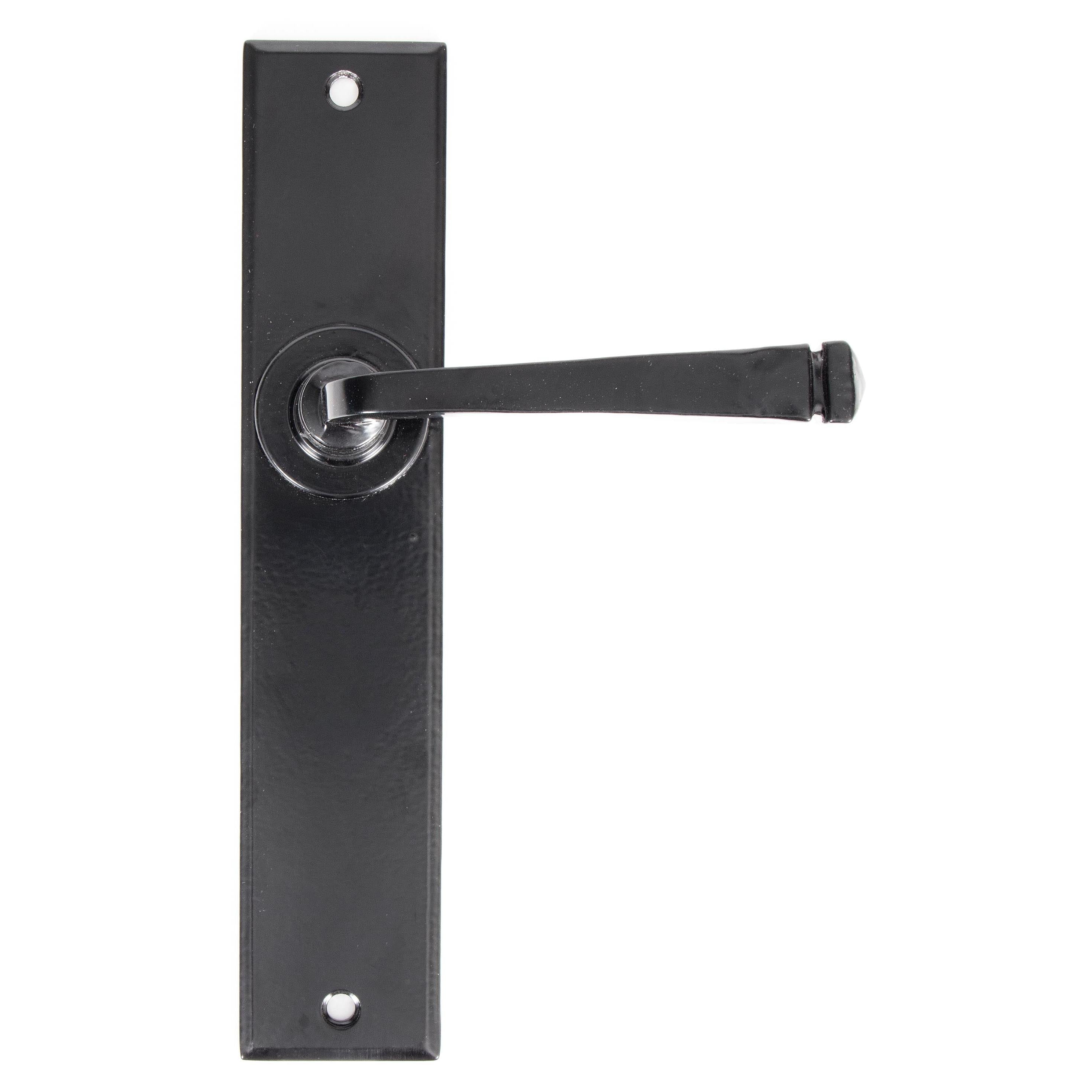 From The Anvil's Black Large Avon Lever Latch Set