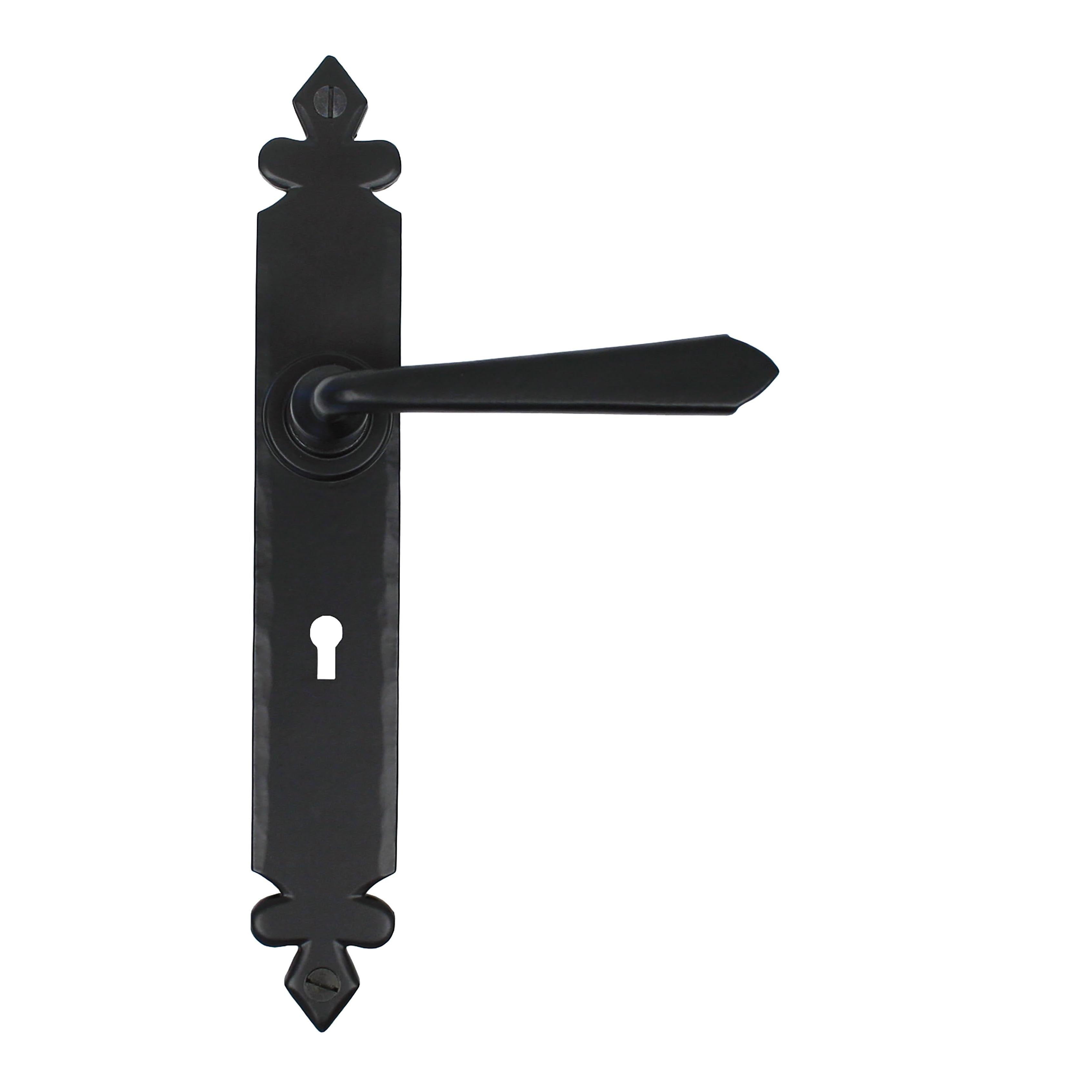 From The Anvil's Black Cromwell Lever Lock Set