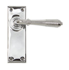 From The Anvil's Polished Chrome Reeded Lever Latch Set