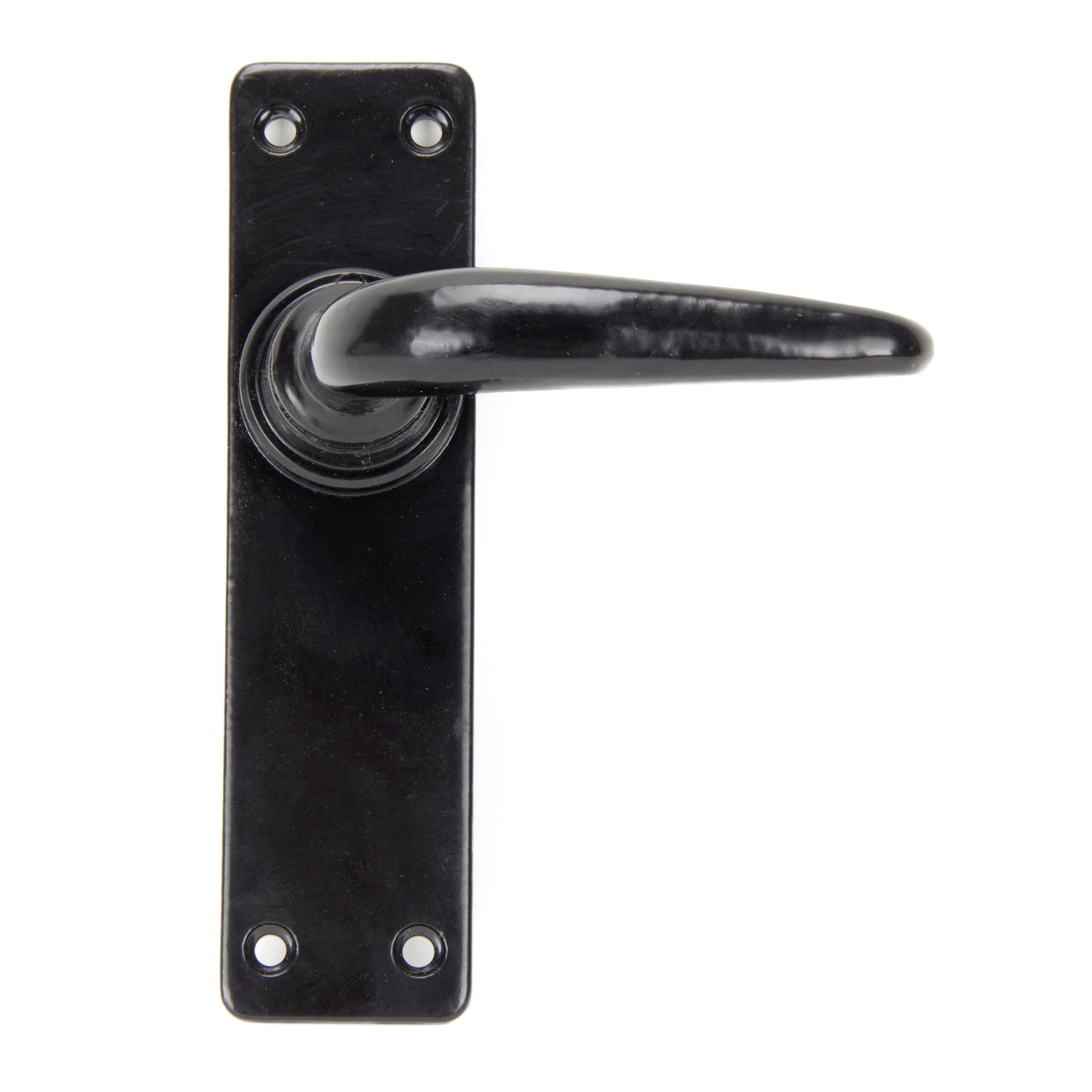 From The Anvil's Black Smooth Lever Latch Set