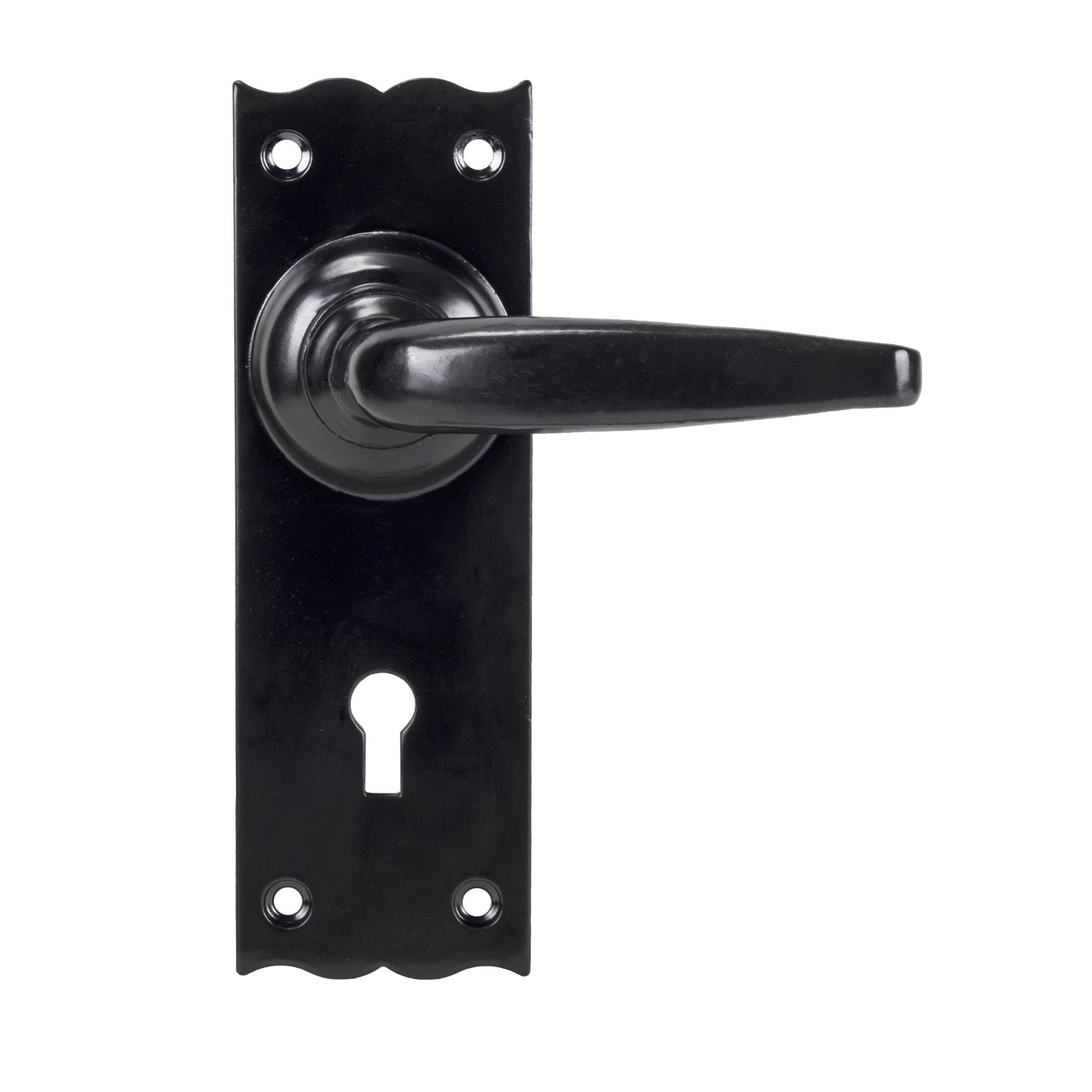 From The Anvil's Black Oak Lever Lock Set