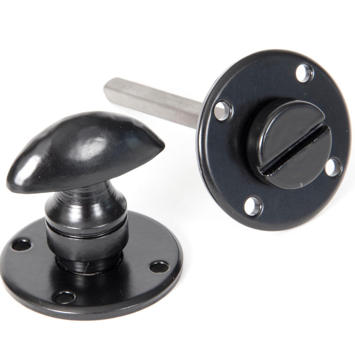 From The Anvil's Black Round Thumbturn Set