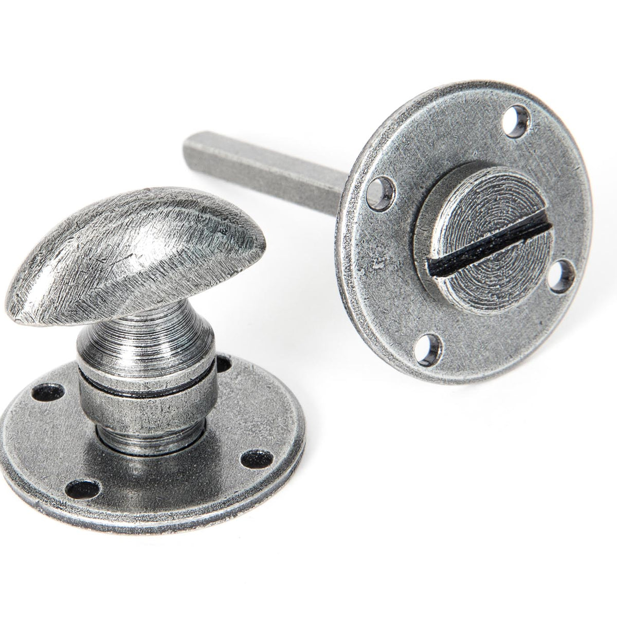 From The Anvil's Pewter Patina Round Thumbturn Set