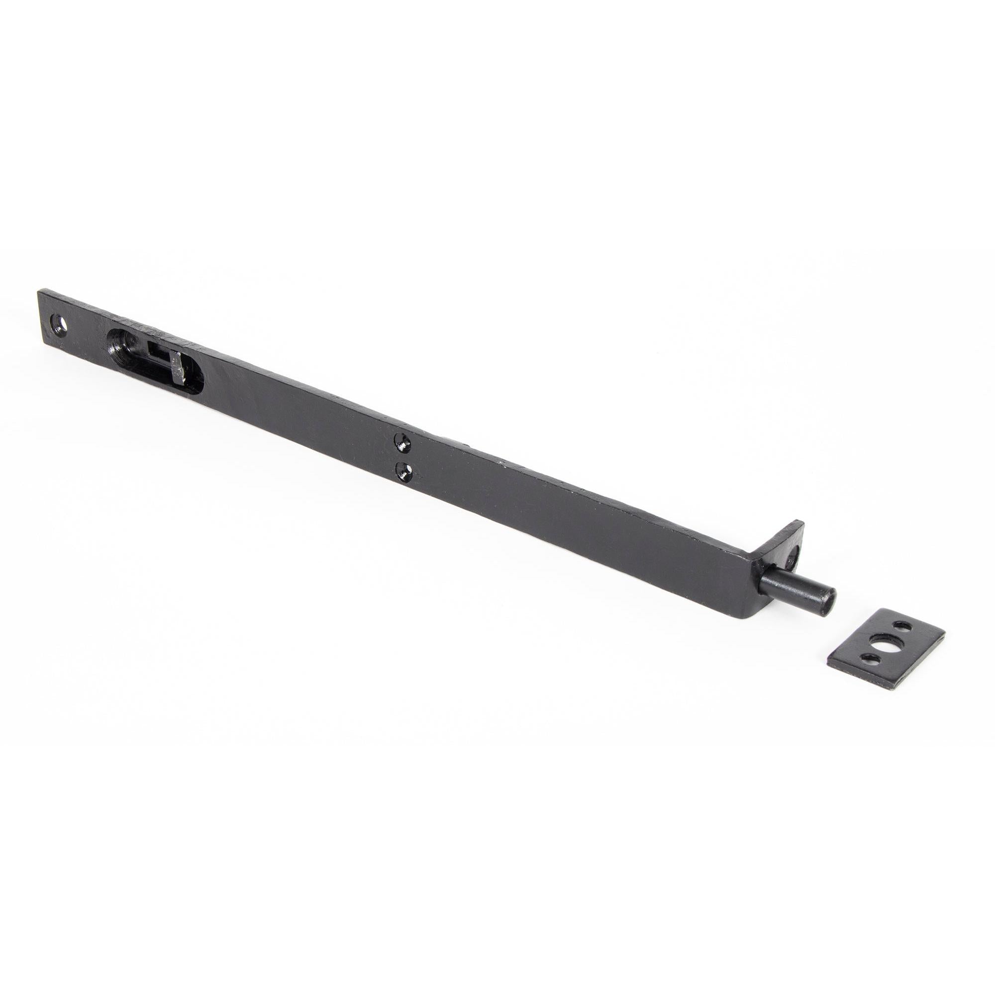 From The Anvil's Black 12" Flush/Slide Door Bolt