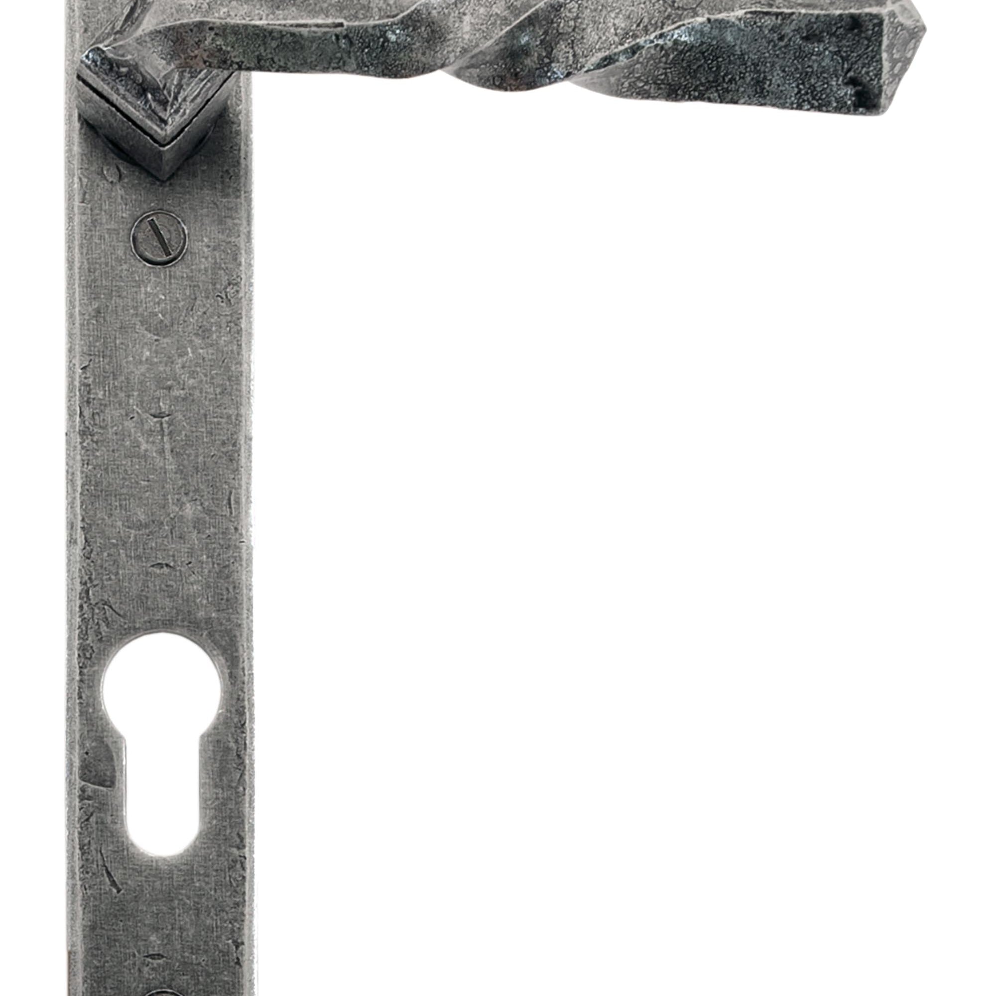 From The Anvil's Pewter Patina Narrow Lever Espag. Lock Set