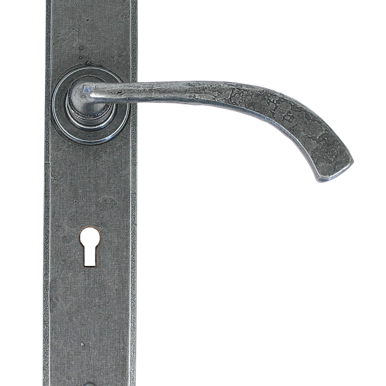 From The Anvil's Pewter Patina Gothic Curved Lever Lock Set