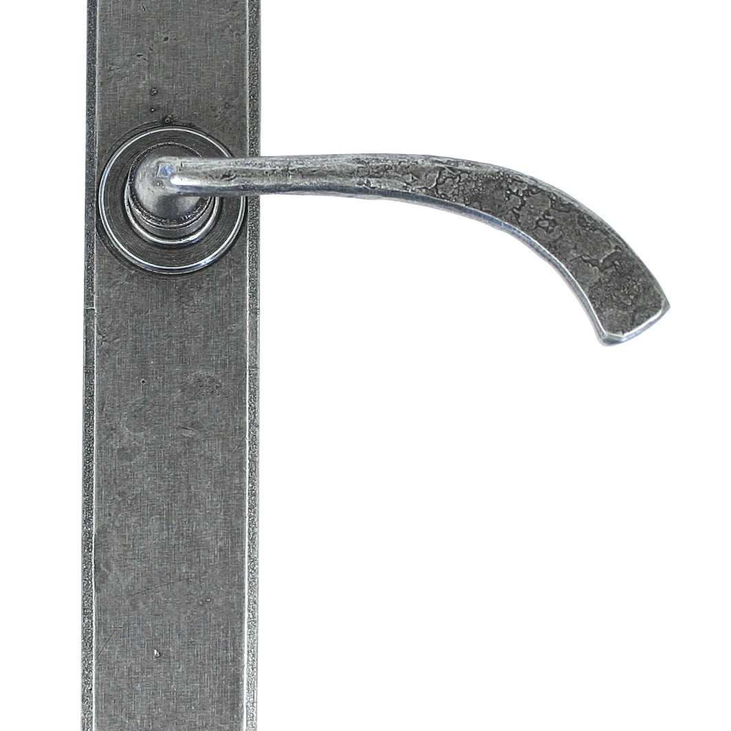 From The Anvil's Pewter Patina Gothic Curved Sprung Lever Latch Set