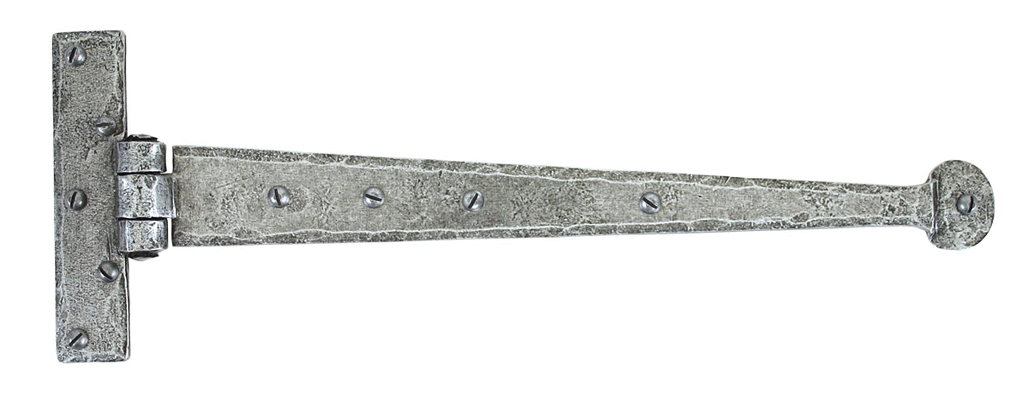 From The Anvil's Pewter Patina Penny End T Hinge (pair)