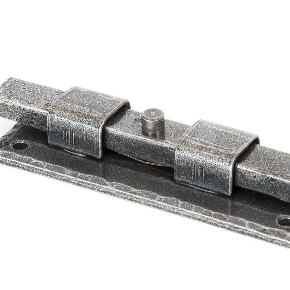 From The Anvil's Pewter Patina Straight Door Bolt