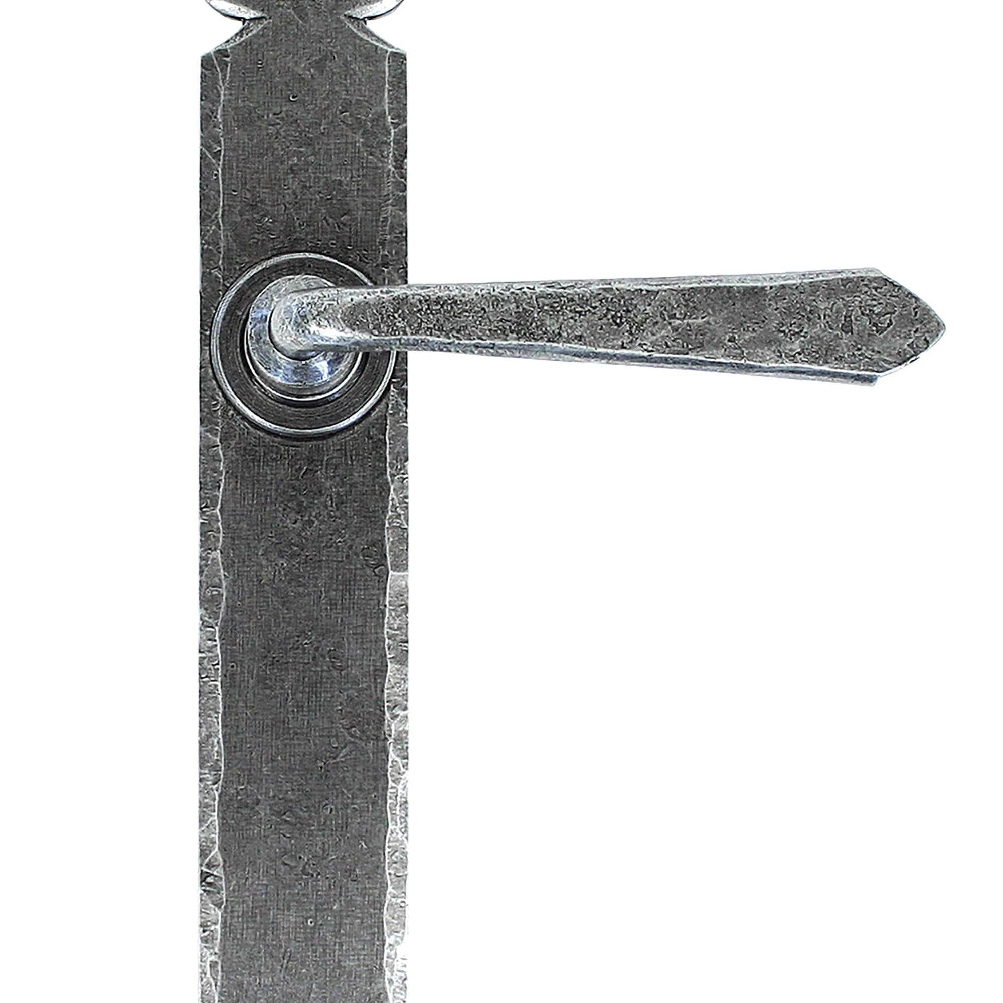 From The Anvil's Pewter Patina Cromwell Lever Latch Set