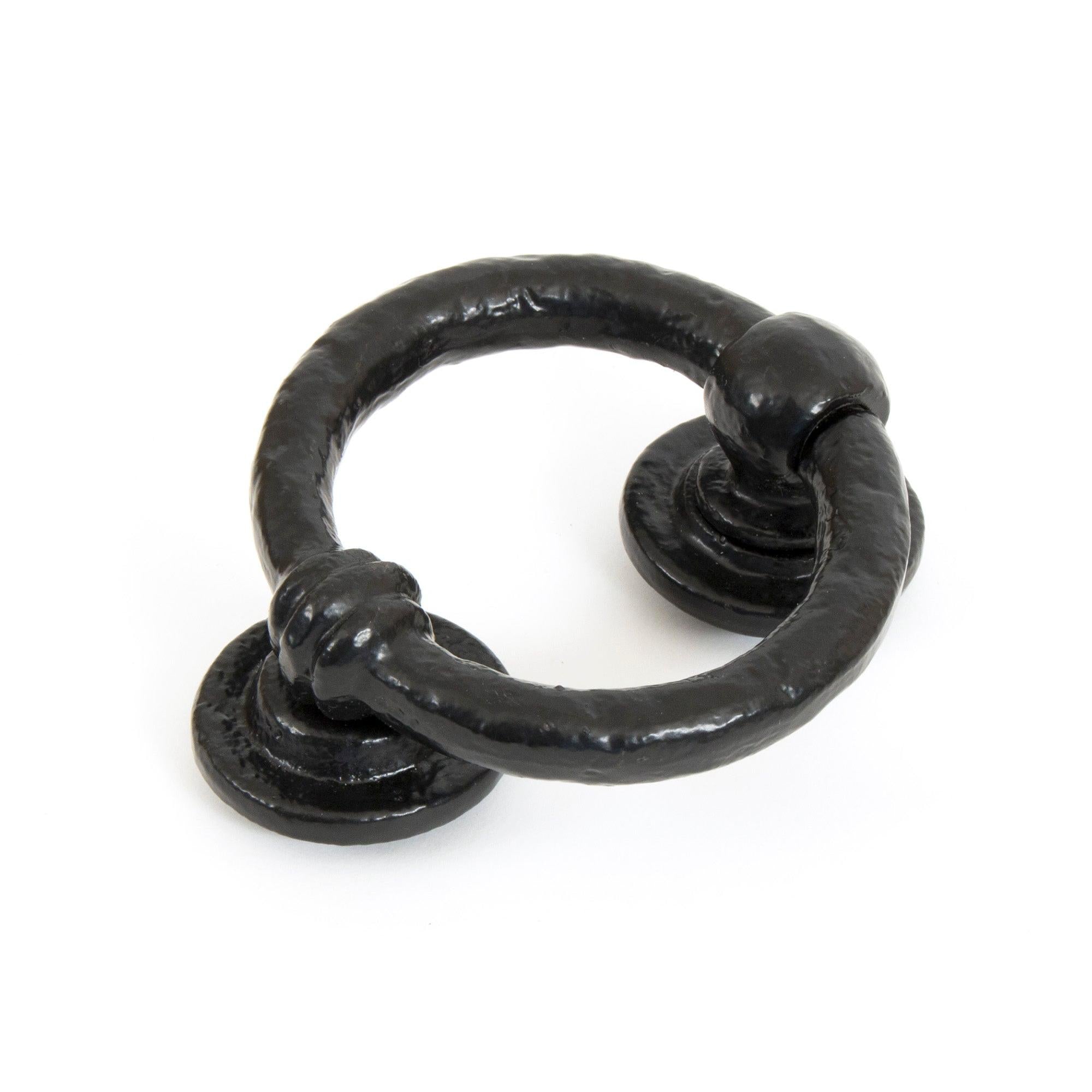 From The Anvil's Black 4" Ring Door Knocker