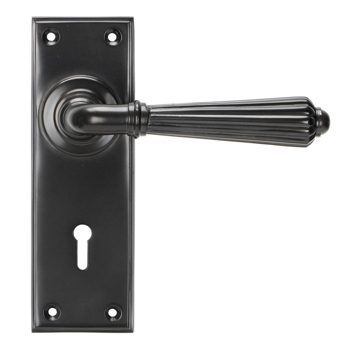 From The Anvil's Aged Bronze Hinton Lever Lock Set