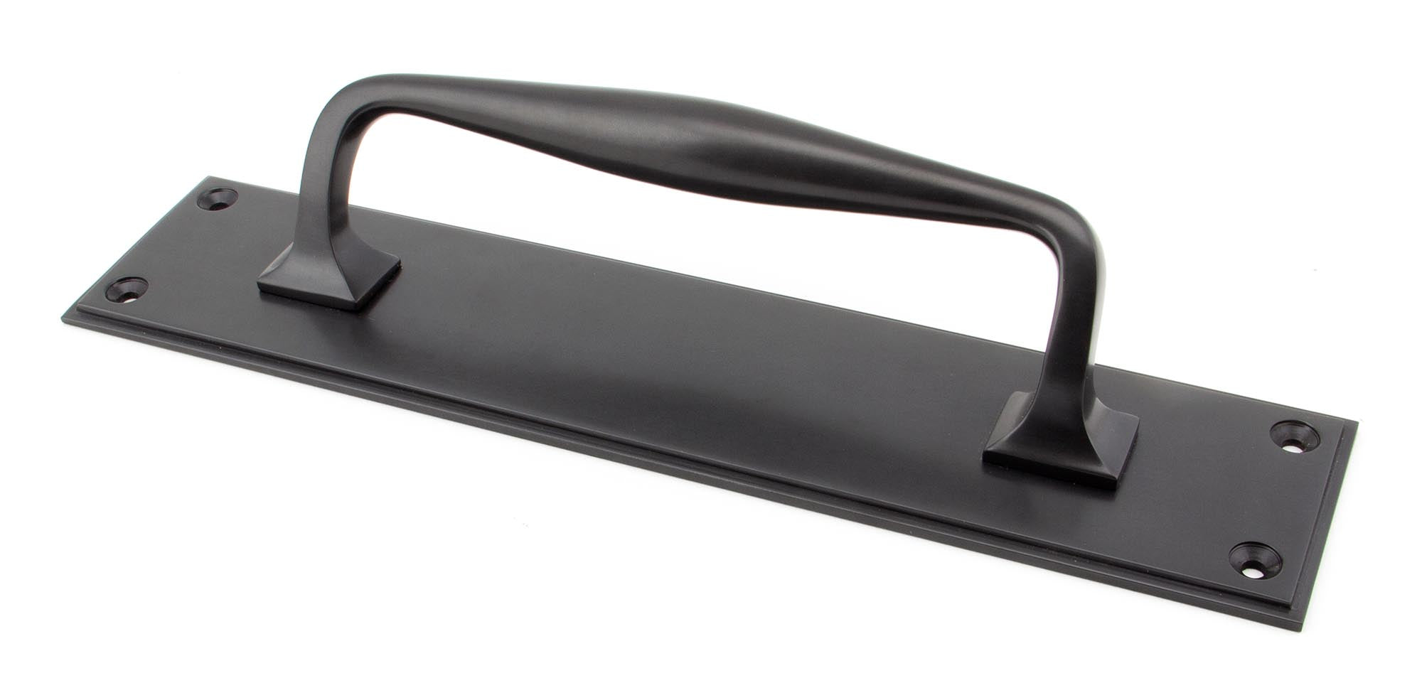 From The Anvil's Aged Bronze Art Deco Pull Handle on Backplate