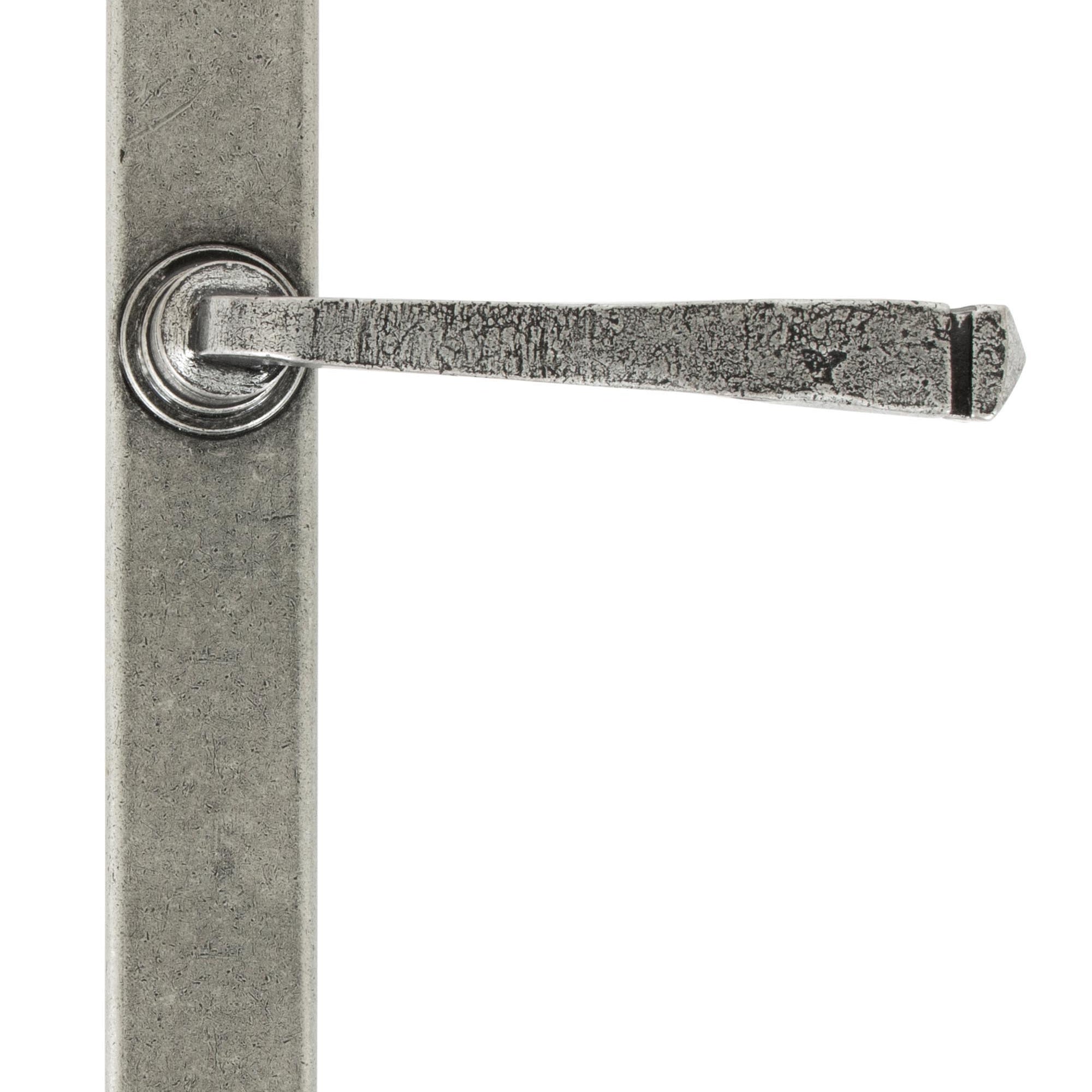 From The Anvil's Pewter Patina Avon Slimline Lever Espag. Latch Set