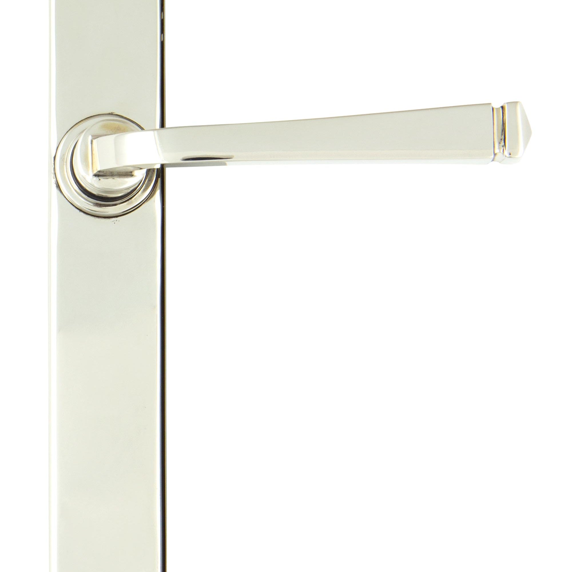 From The Anvil's Polished Nickel Avon Slimline Lever Espag. Latch Set