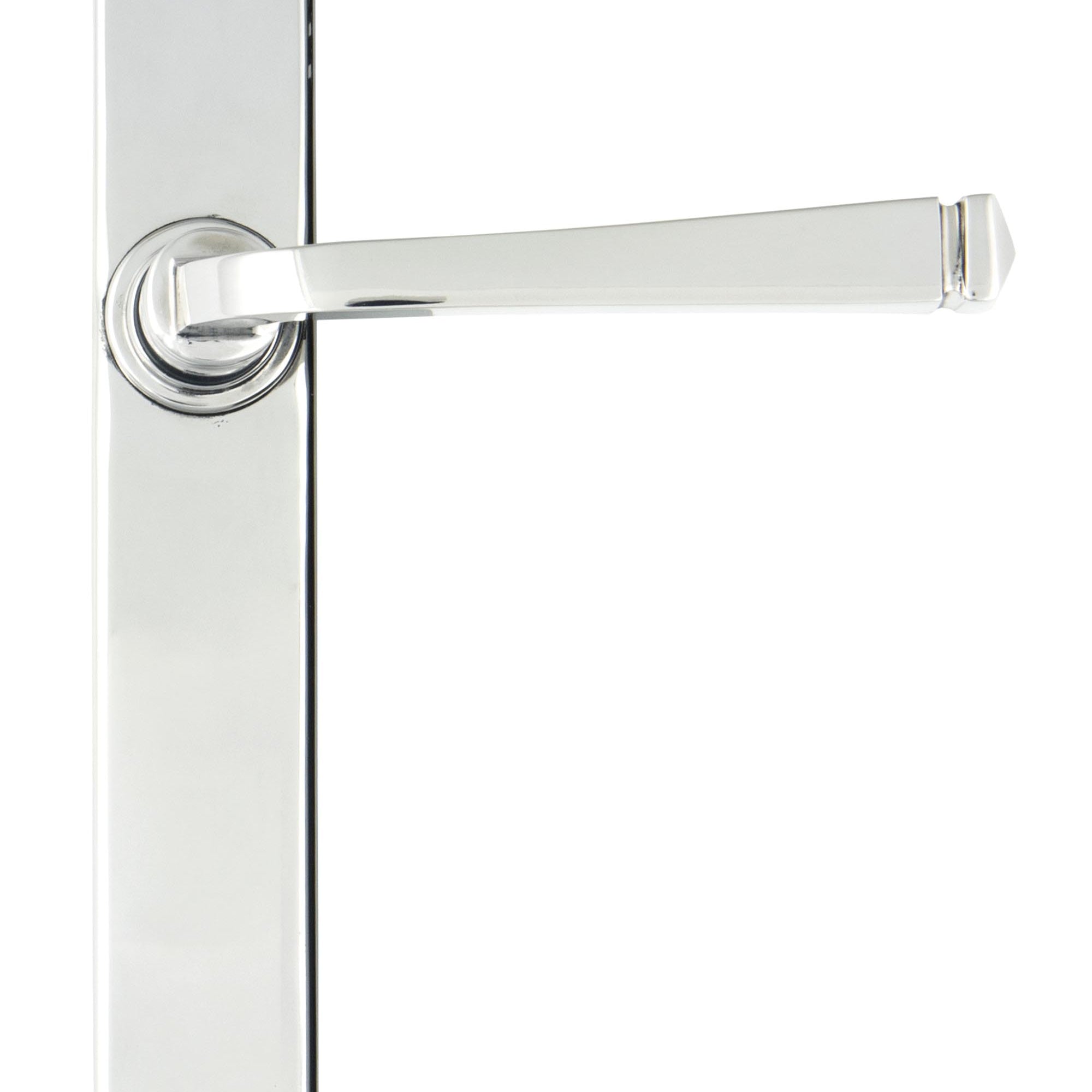 From The Anvil's Polished Chrome Avon Slimline Lever Espag. Latch Set