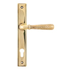 From The Anvil's Aged Brass Hammered Newbury Slimline Espag. Lock Set