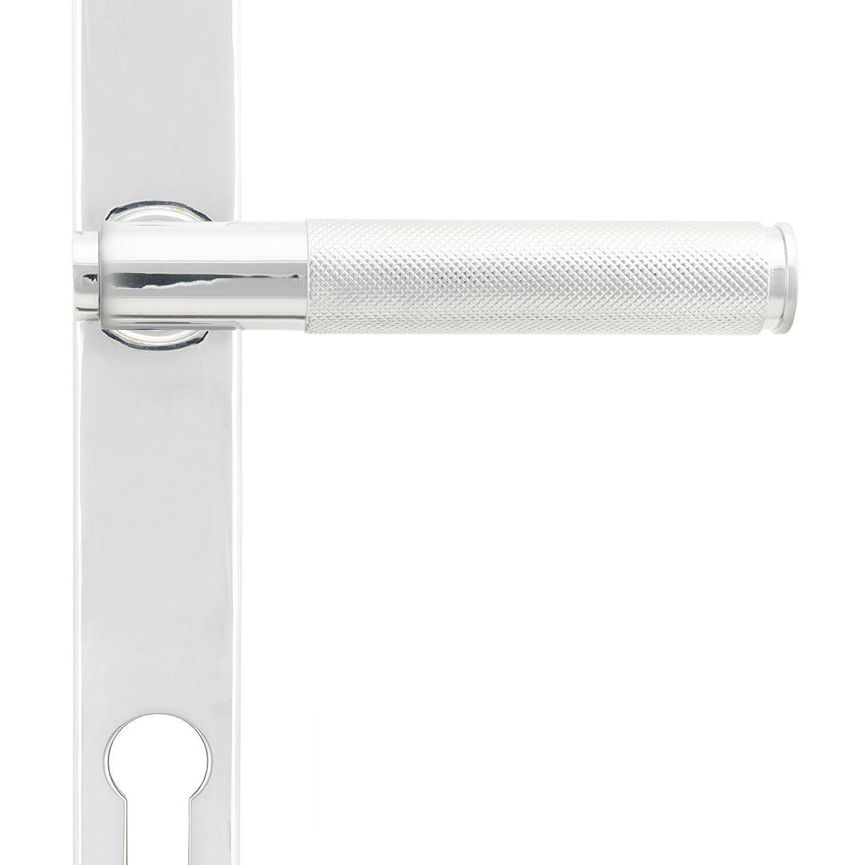 From The Anvil's Polished Chrome Brompton Slimline Lever Espag. Lock Set