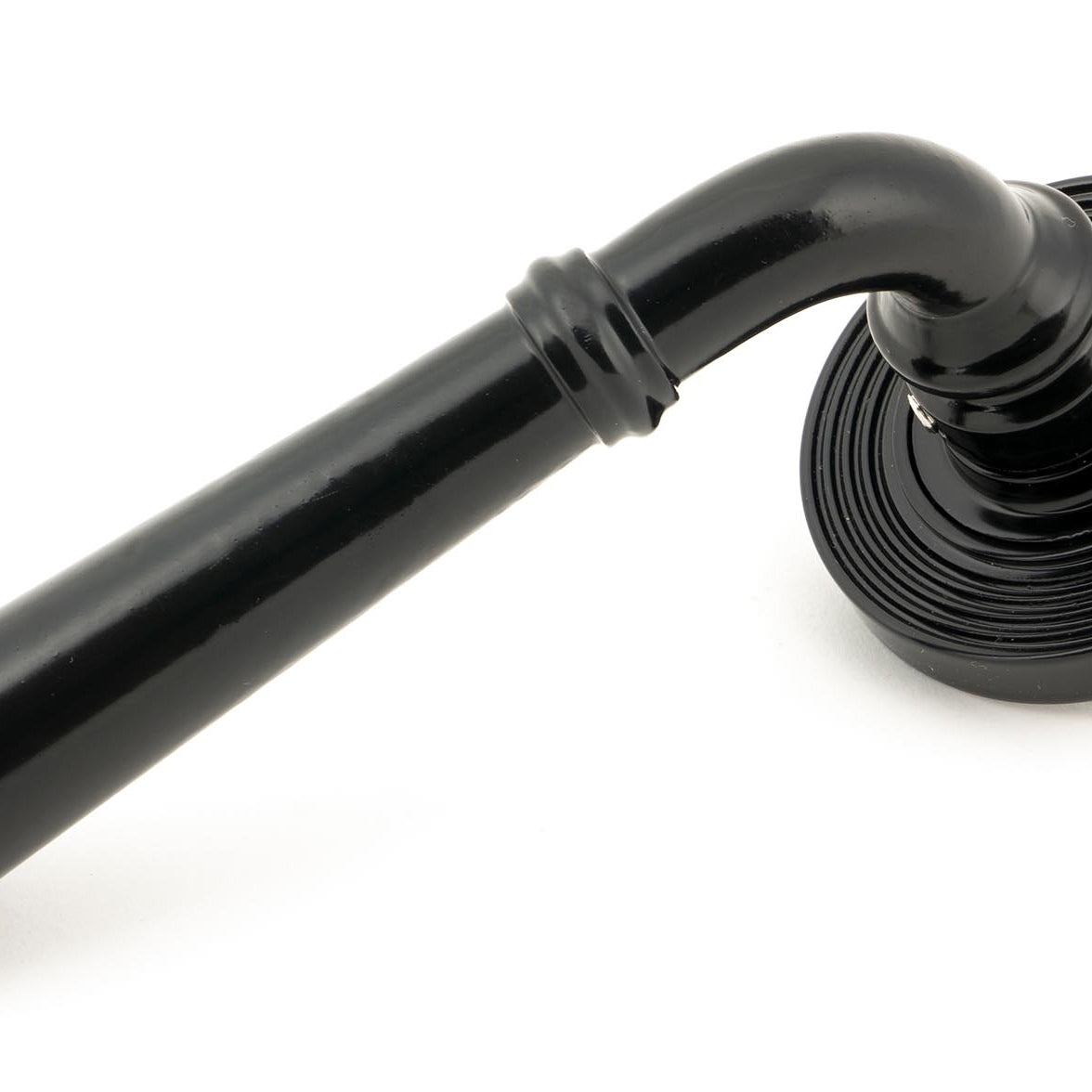 From The Anvil's Black Regency Lever on Rose Set (Sprung)