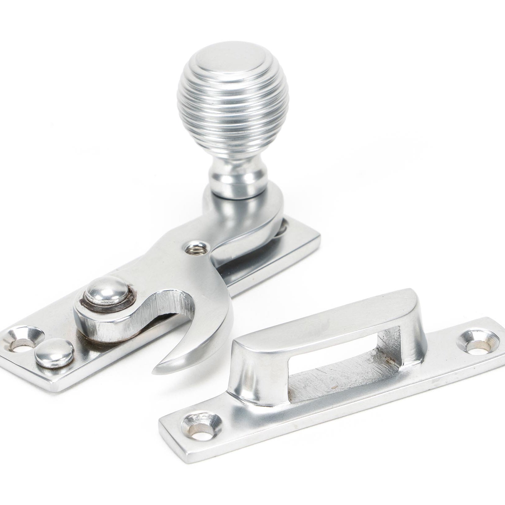 From The Anvil's Satin Chrome Beehive Sash Hook Fastener