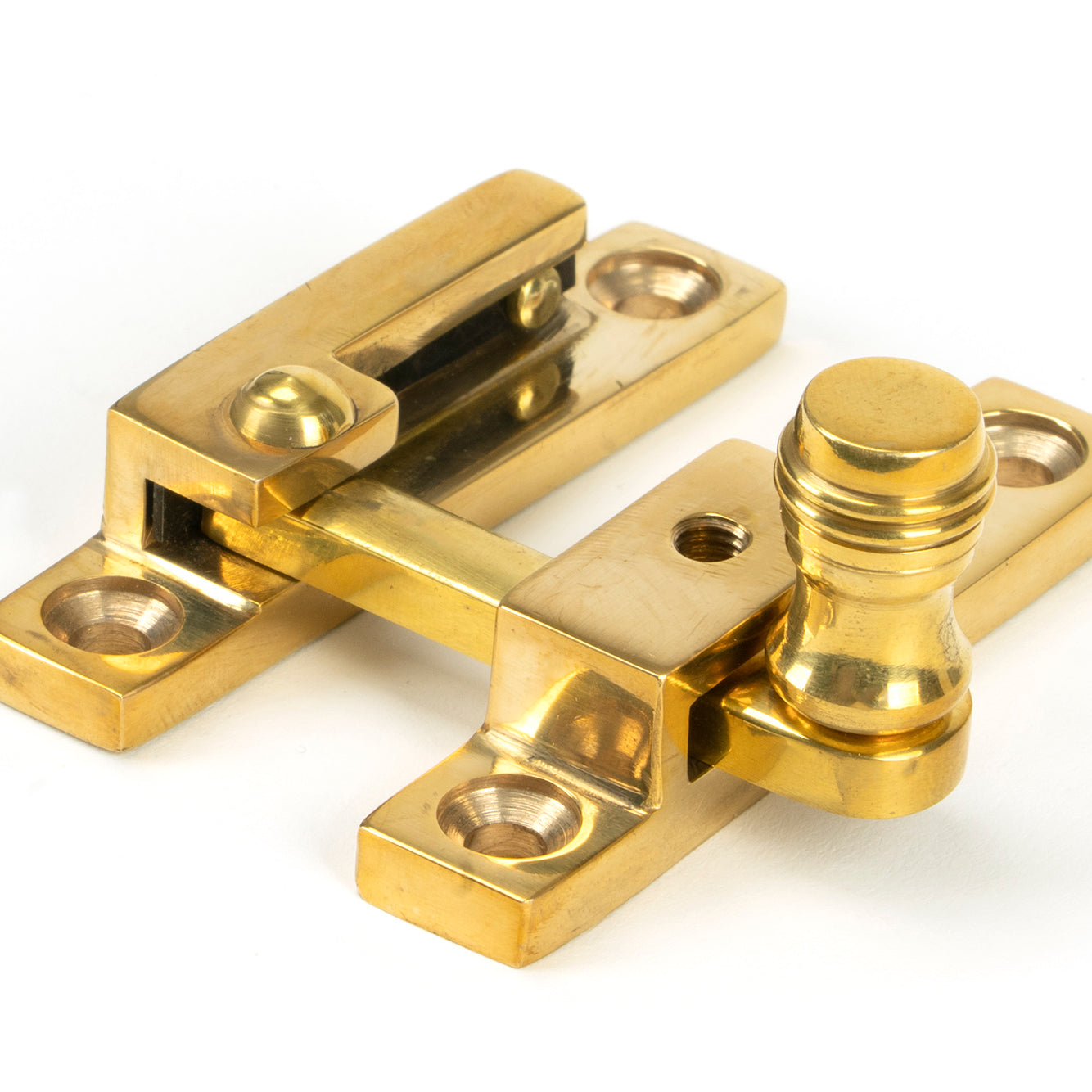 From The Anvil's Polished Brass Prestbury Quadrant Fastener - Narrow