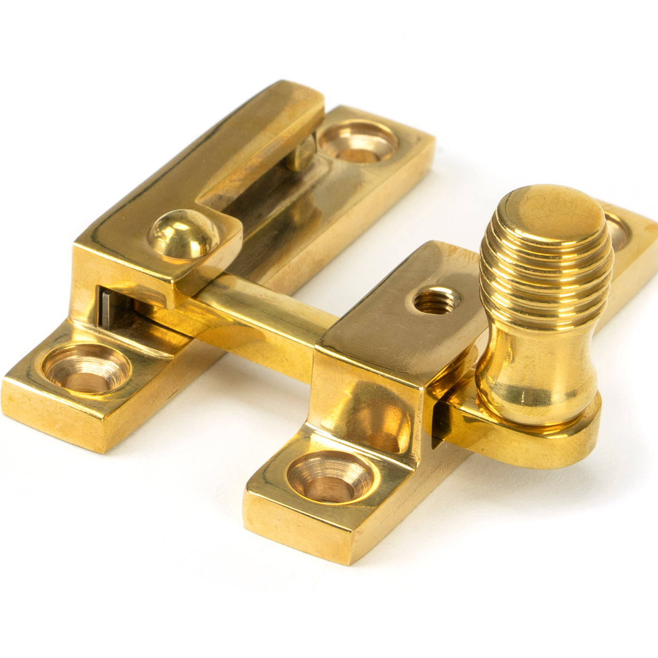 From The Anvil's Polished Brass Beehive Quadrant Fastener - Narrow