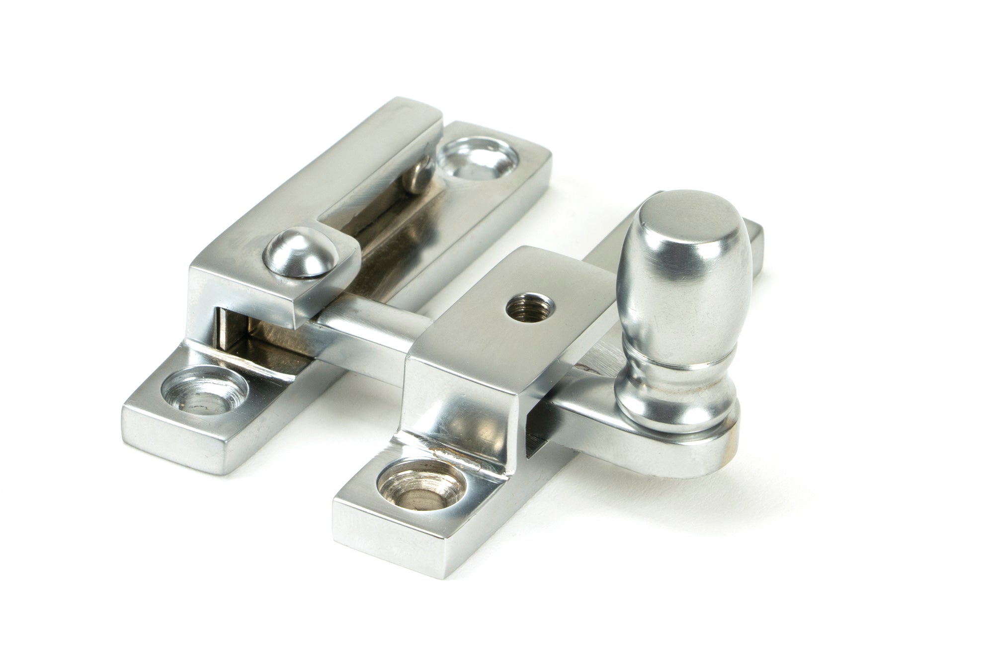 From The Anvil's Satin Chrome Mushroom Quadrant Fastener - Narrow