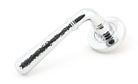 From The Anvil's Polished Chrome Hammered Newbury Lever on Rose Set (Sprung)