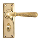 From The Anvil's Aged Brass Hammered Newbury Lever Bathroom Set