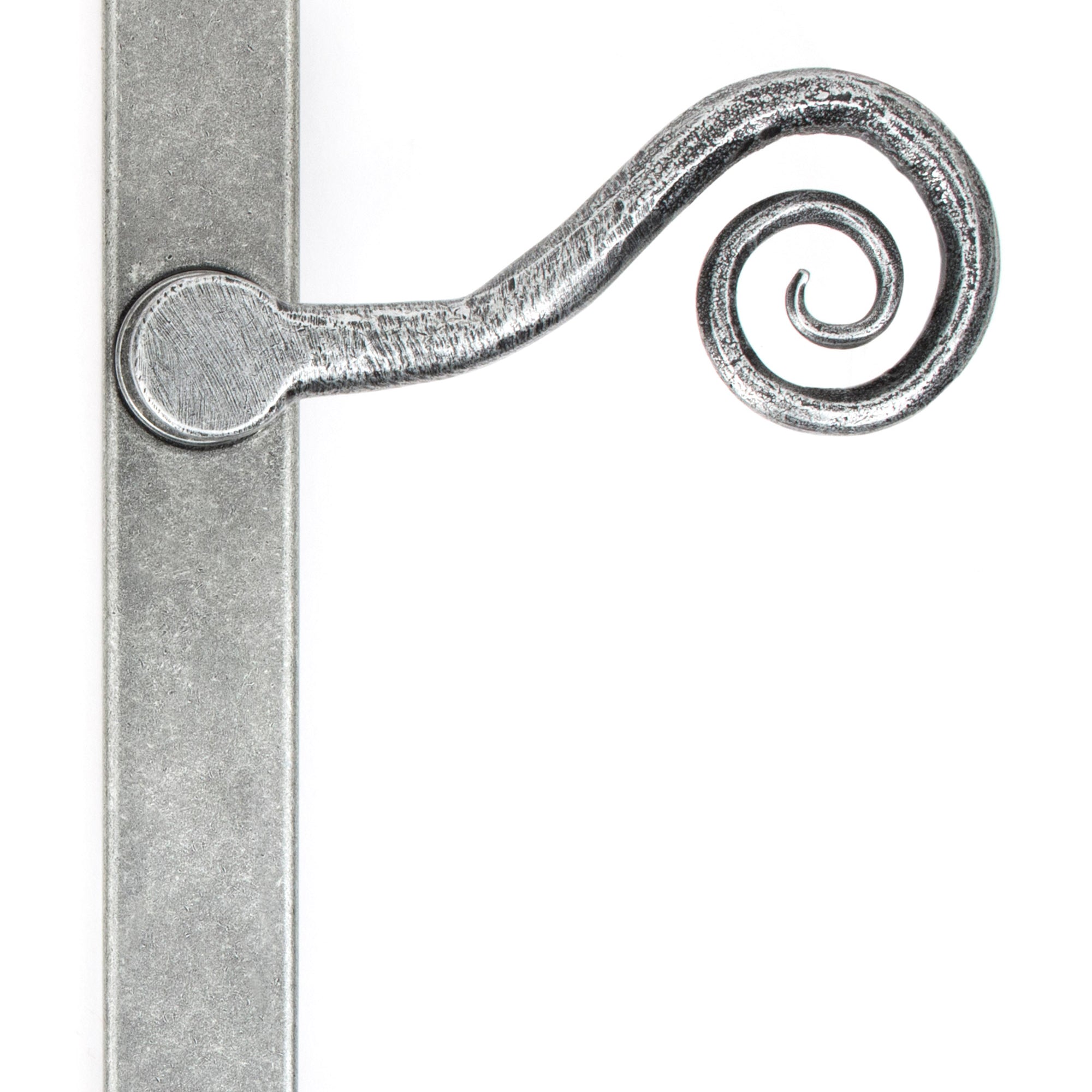 From The Anvil's Pewter Patina Monkeytail Slimline Lever Espag. Latch Set