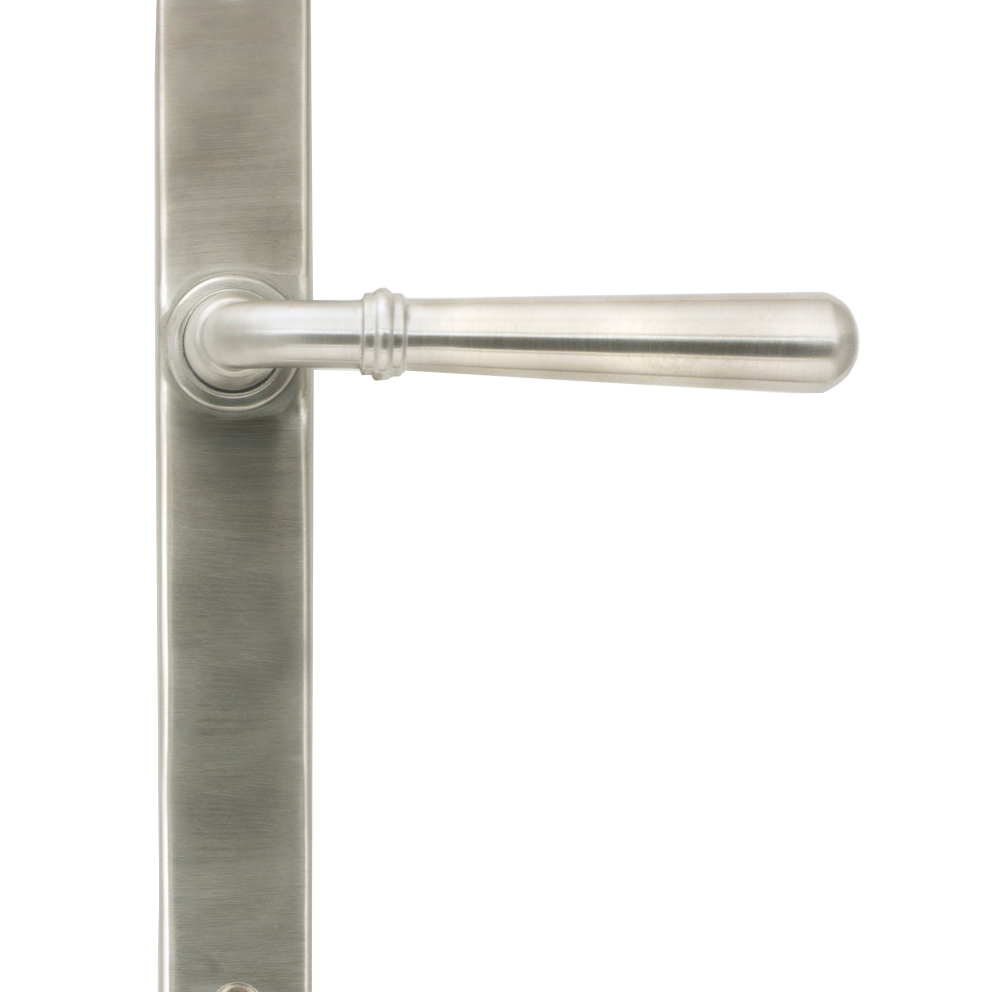 From The Anvil's Satin Marine SS (316) Newbury Slimline Lever Espag. Latch Set