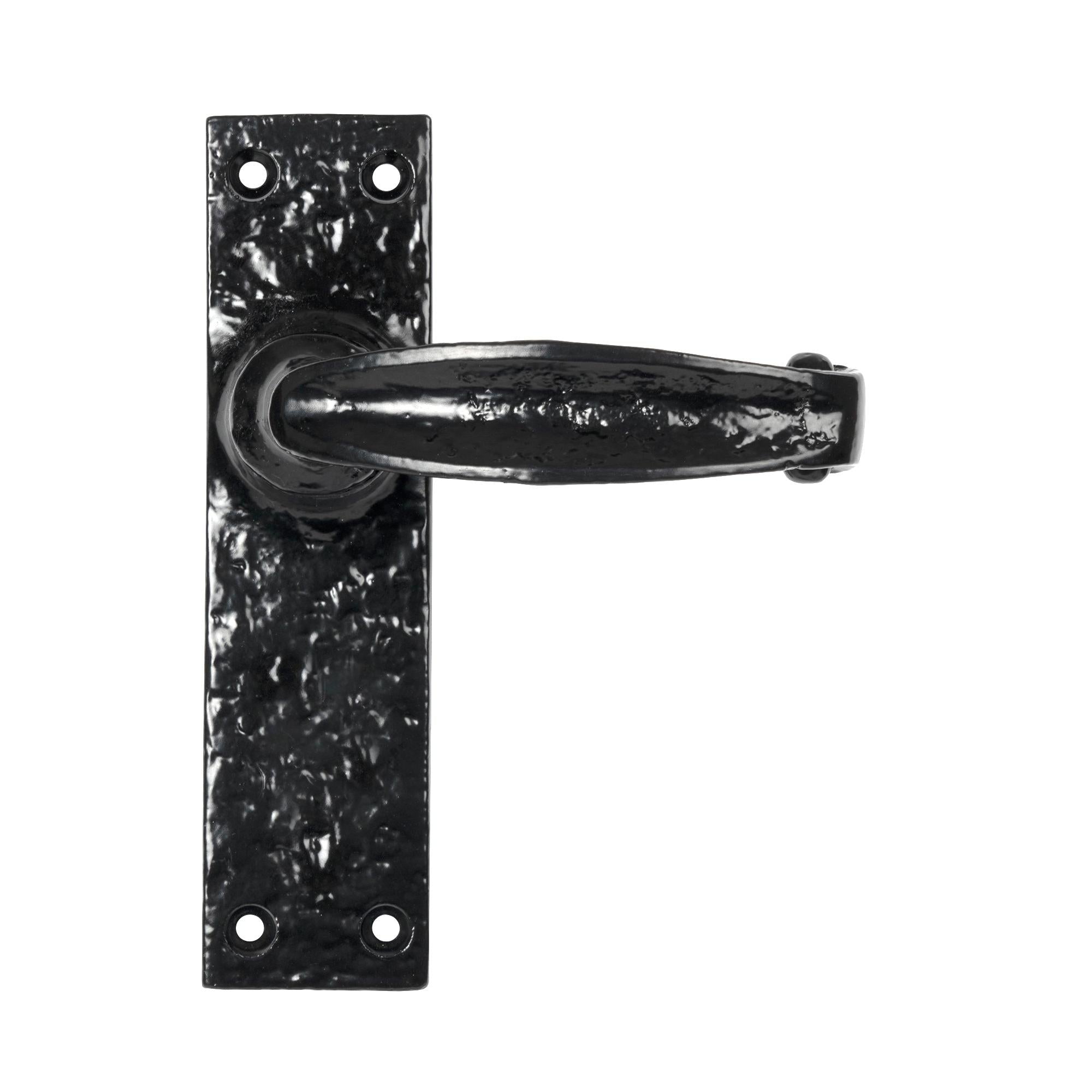 From The Anvil's Black Classic Lever Latch Set
