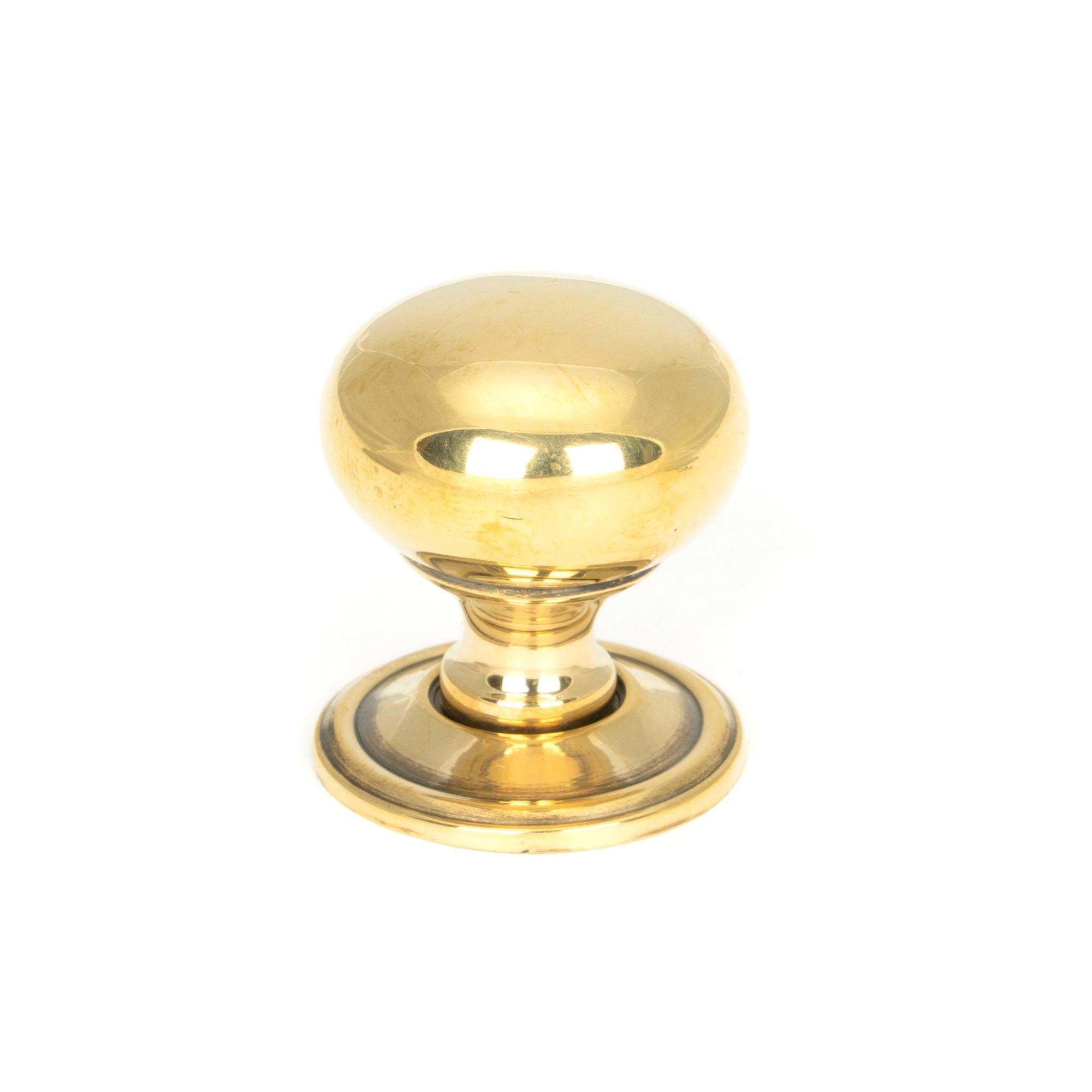 From The Anvil's Aged Brass Mushroom Cabinet Knob