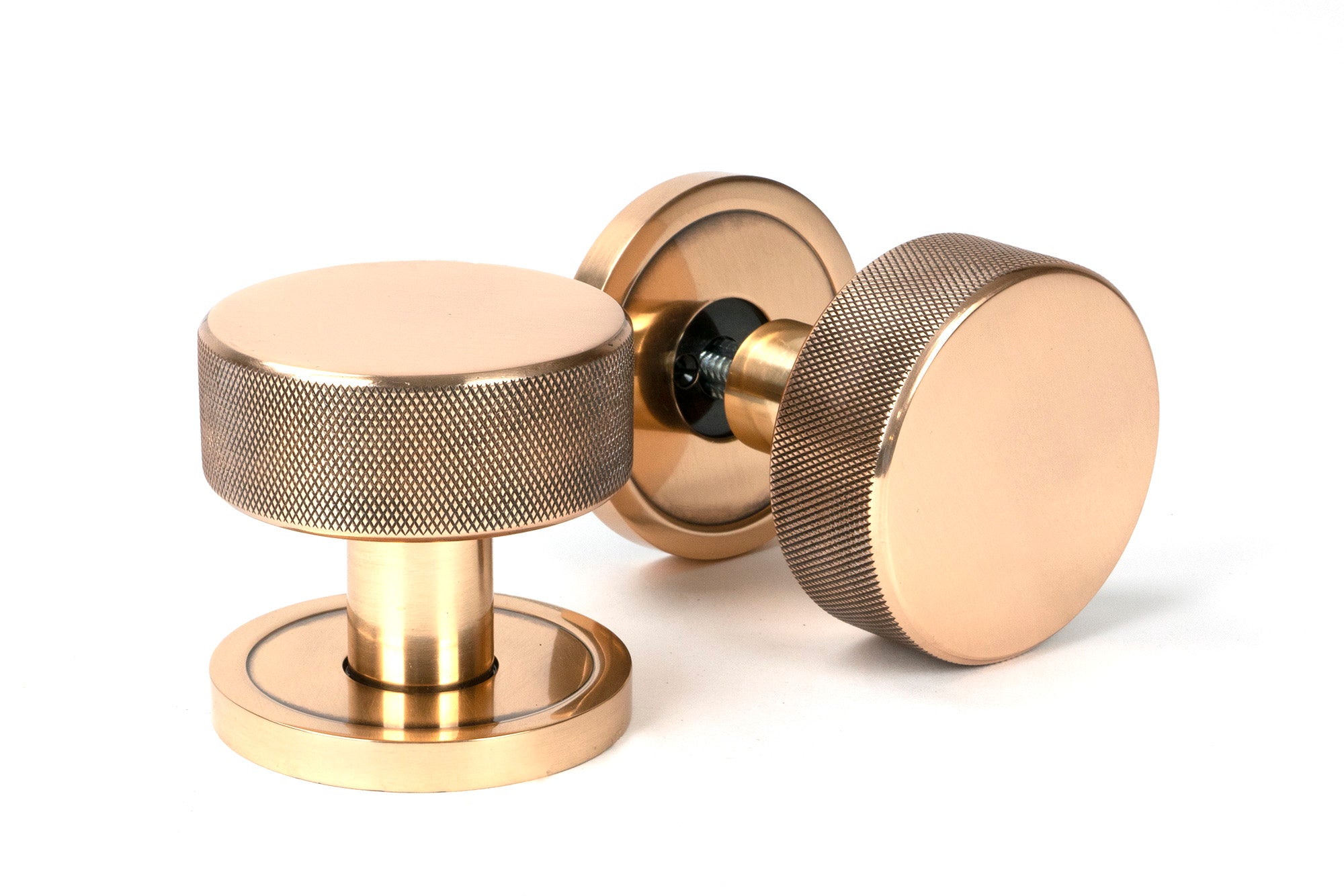 From The Anvil's Polished Bronze Brompton Mortice/Rim Knob Set