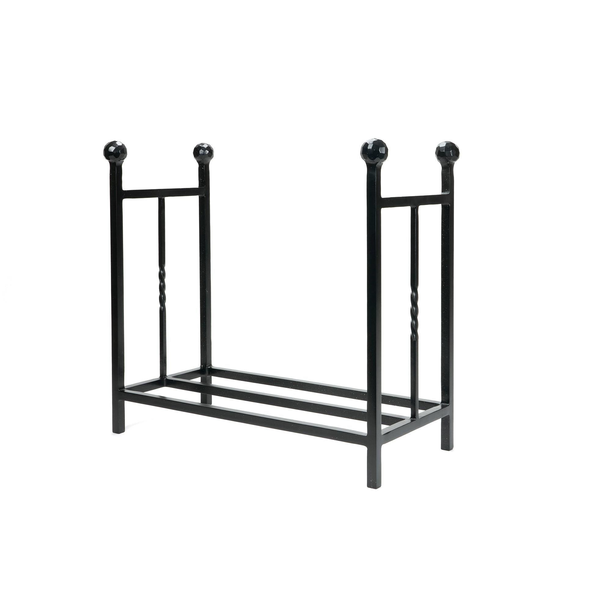 From The Anvil's Matt Black Rectangular Log Holder