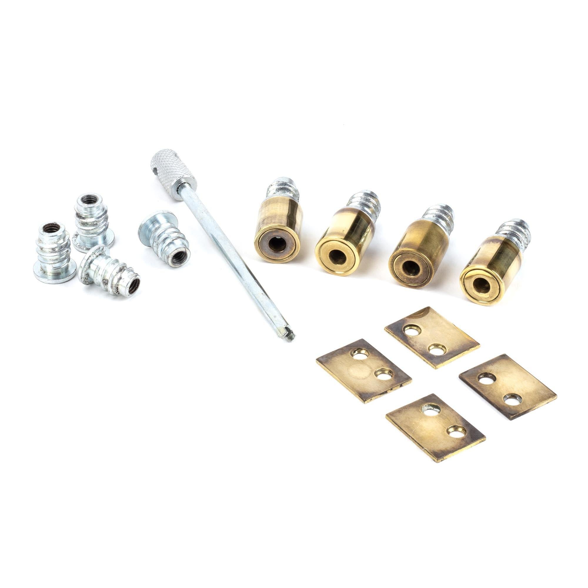 From The Anvil's Aged Brass Secure Stops (Pack of 4)
