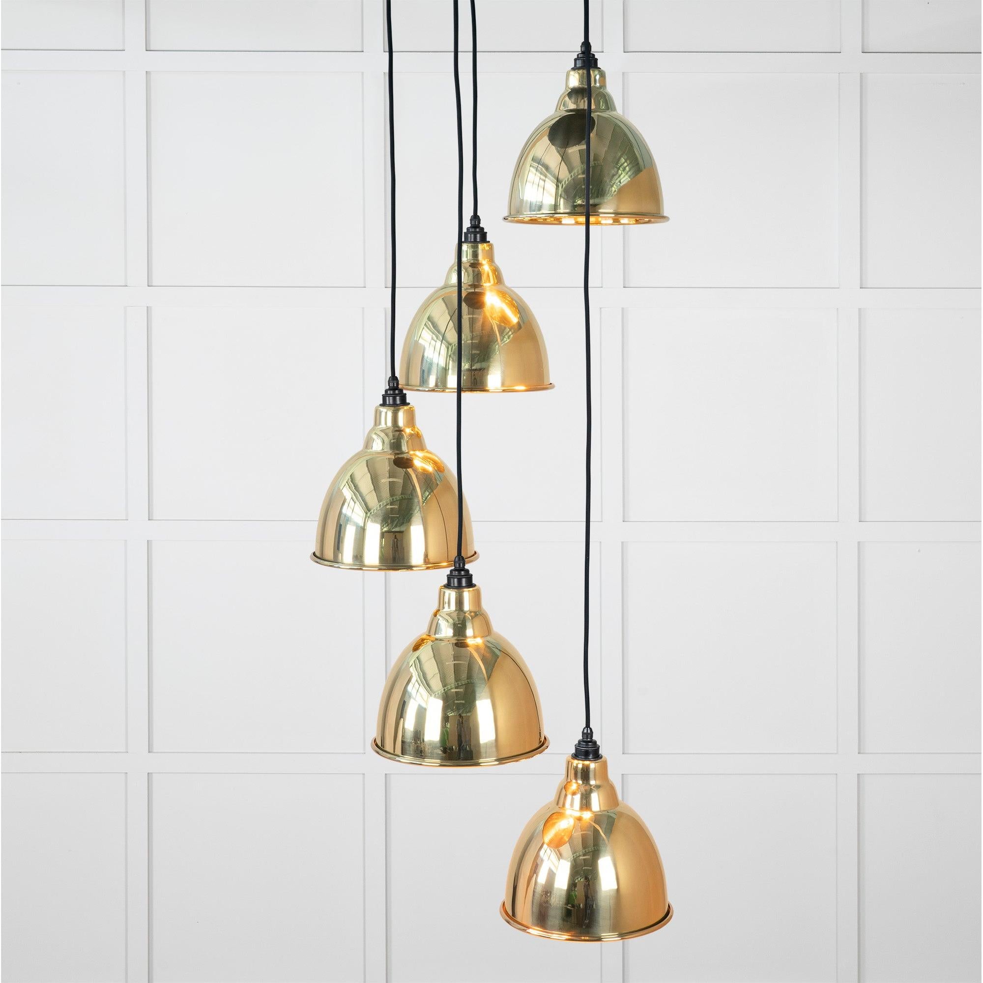 From The Anvil's Smooth Brass Smooth Brass Brindley Cluster Pendant