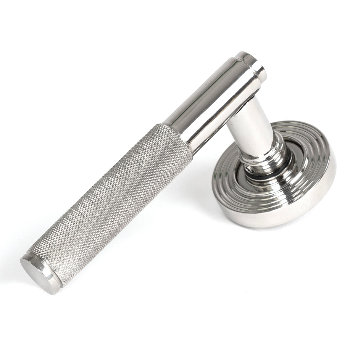 From The Anvil's Polished Marine SS (316) Brompton Lever on Rose Set (Sprung)