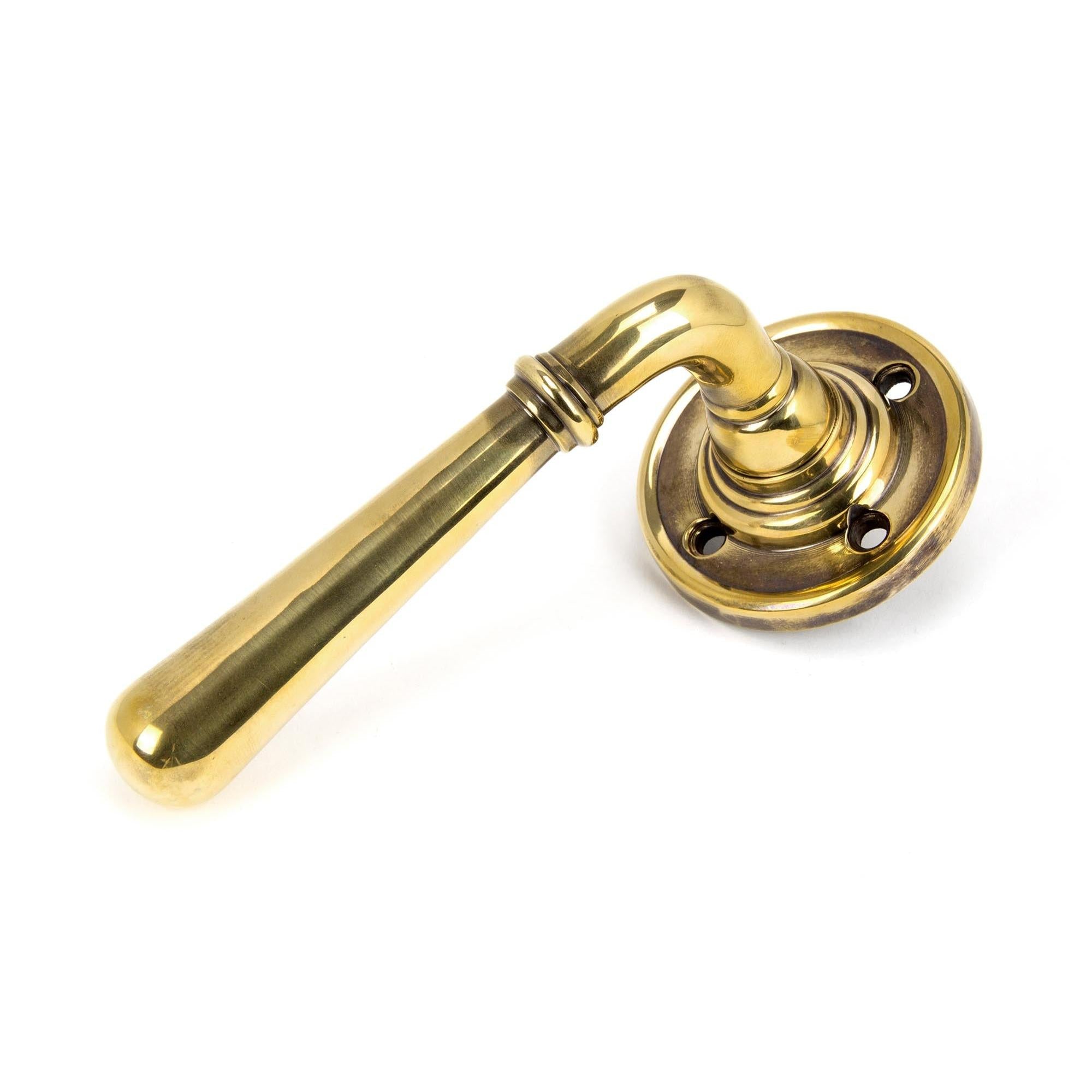 From The Anvil's Aged Brass Newbury Lever on Rose Set