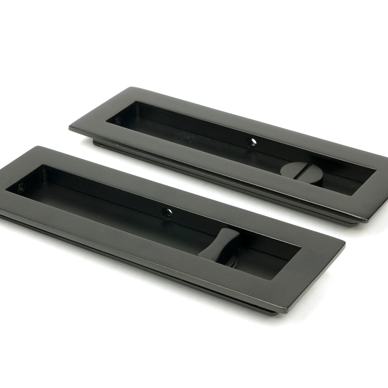 From The Anvil's Aged Bronze Plain Rectangular Pull - Privacy Set