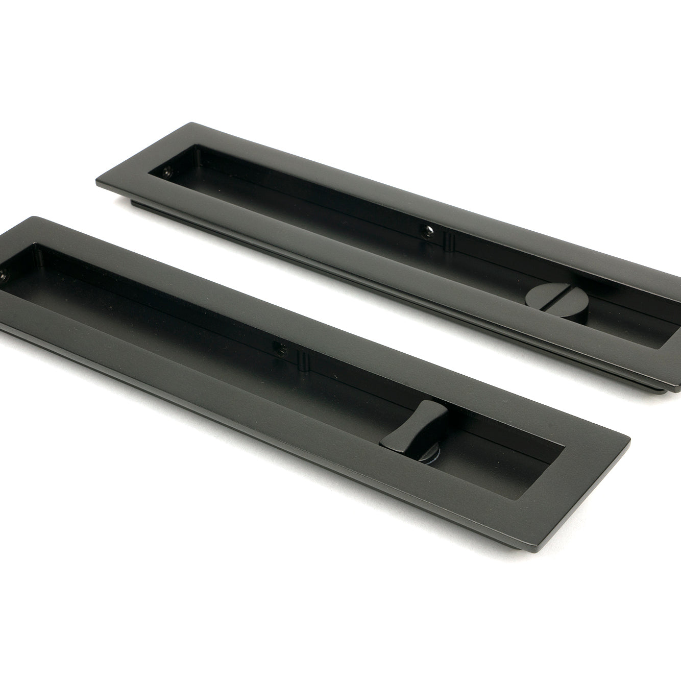 From The Anvil's Aged Bronze Plain Rectangular Pull - Privacy Set