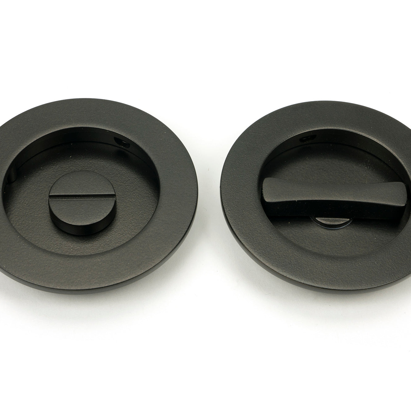 From The Anvil's Aged Bronze Plain Round Pull - Privacy Set