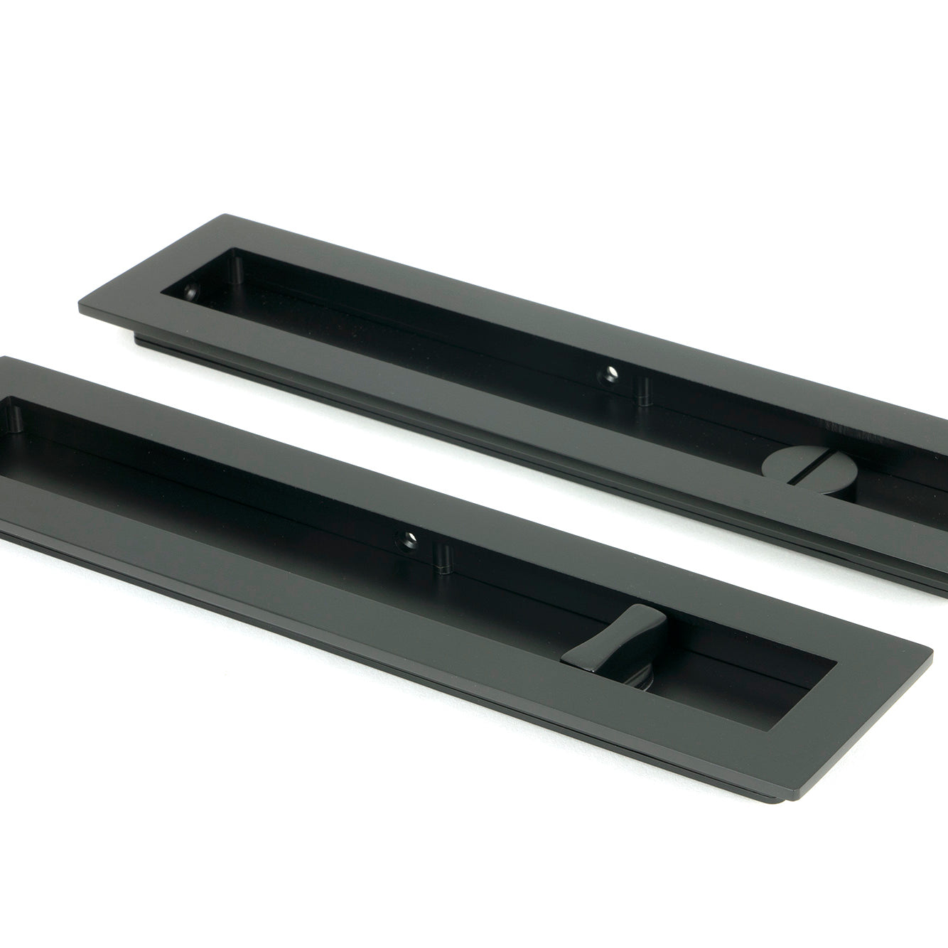 From The Anvil's Matt Black Plain Rectangular Pull - Privacy Set