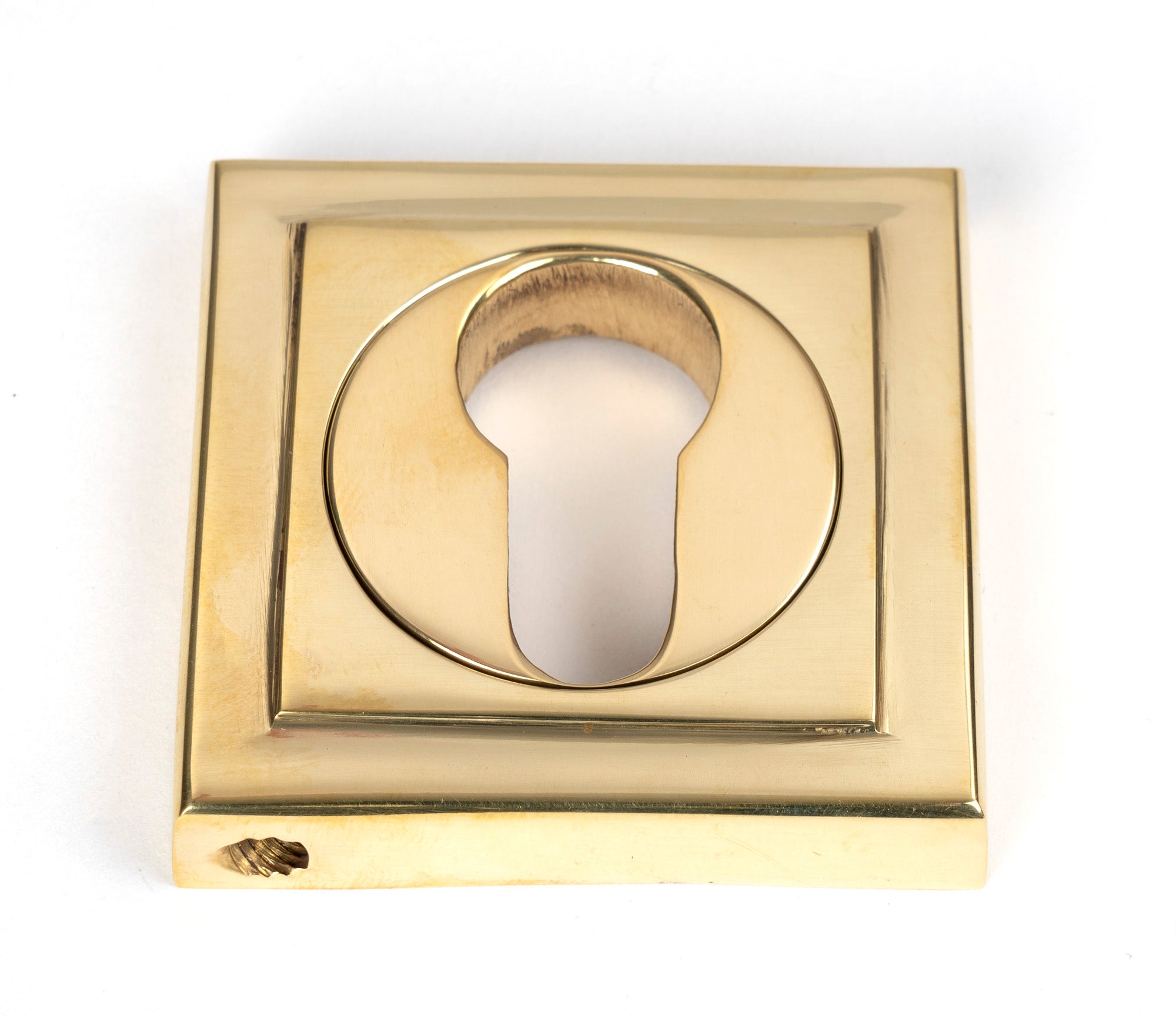 From The Anvil's Polished Brass Round Euro Escutcheon
